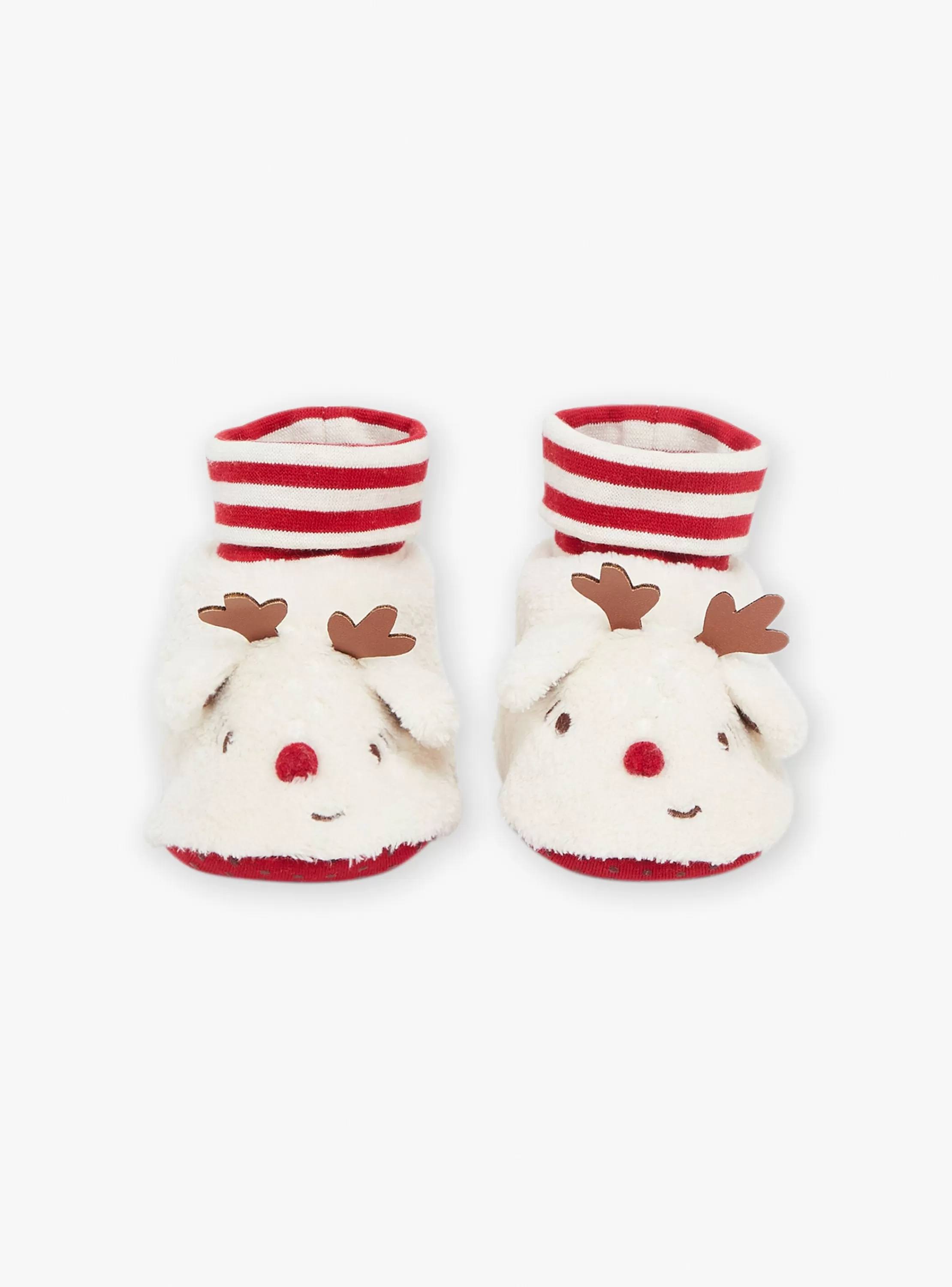 Shop Sergent Major Chaussons beiges à animation 3D renne de Noël