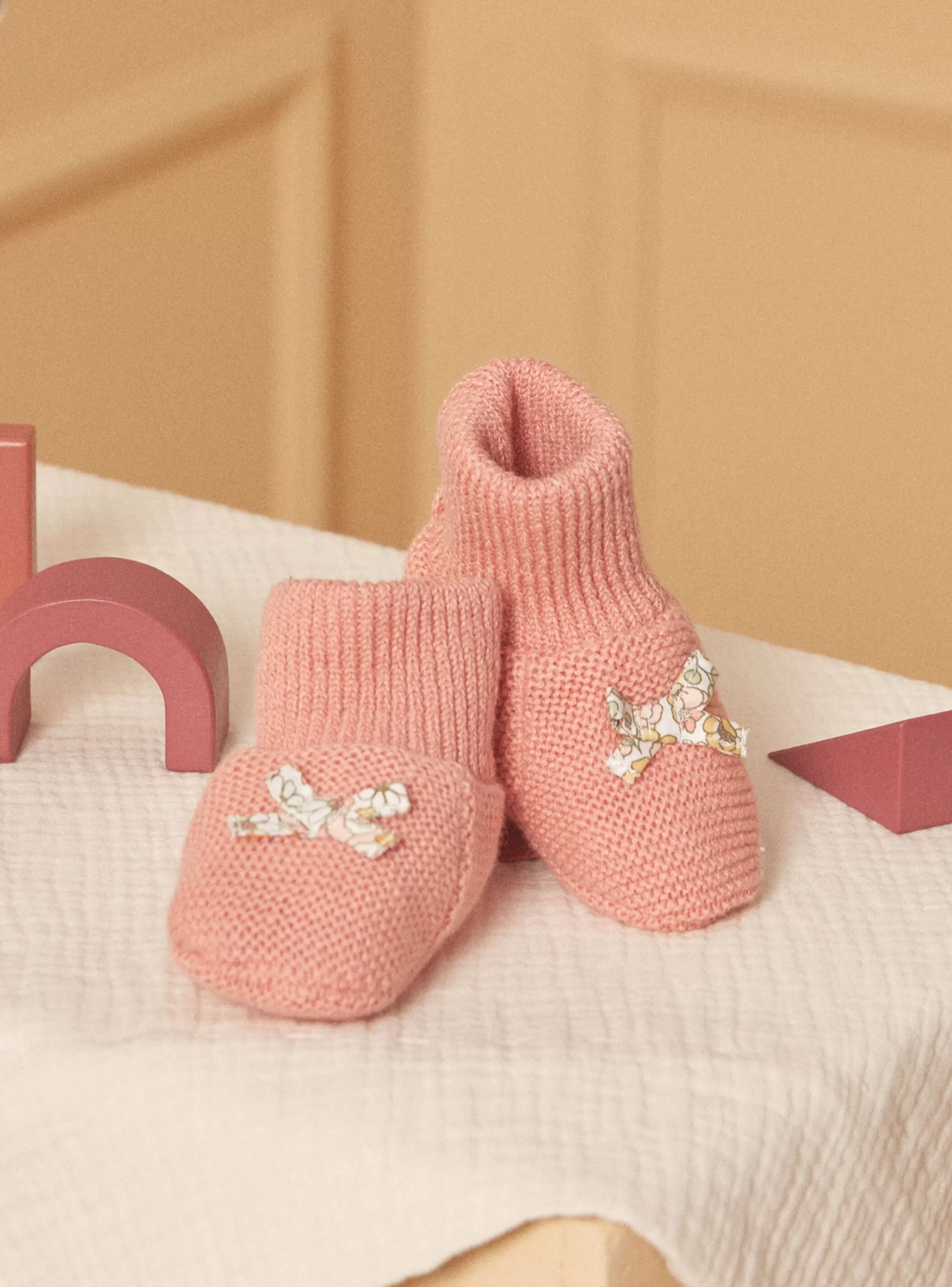 Online Sergent Major Chaussons de naissance rose poudré