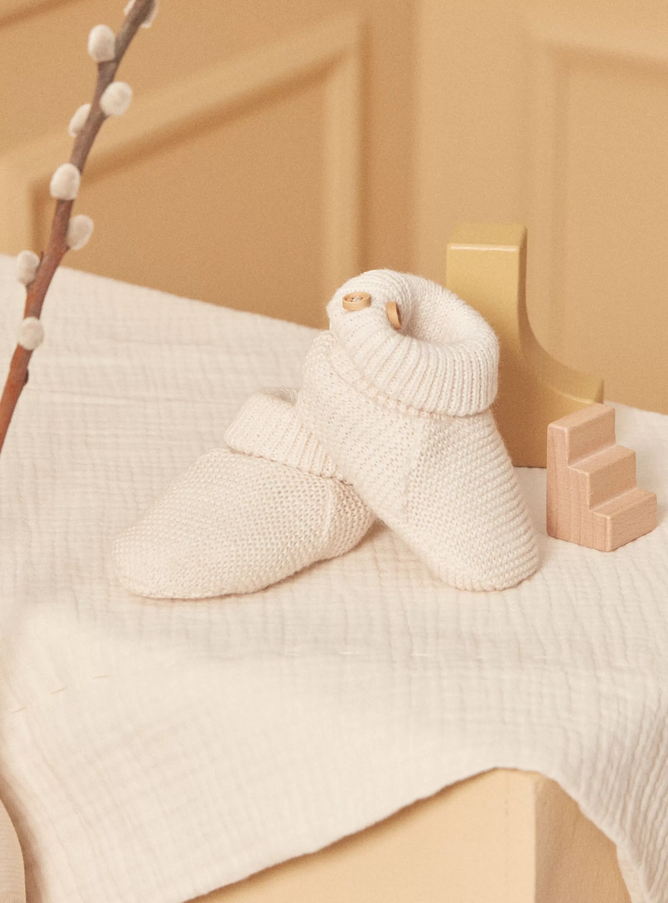 Online Sergent Major Chaussons Ecru chiné
