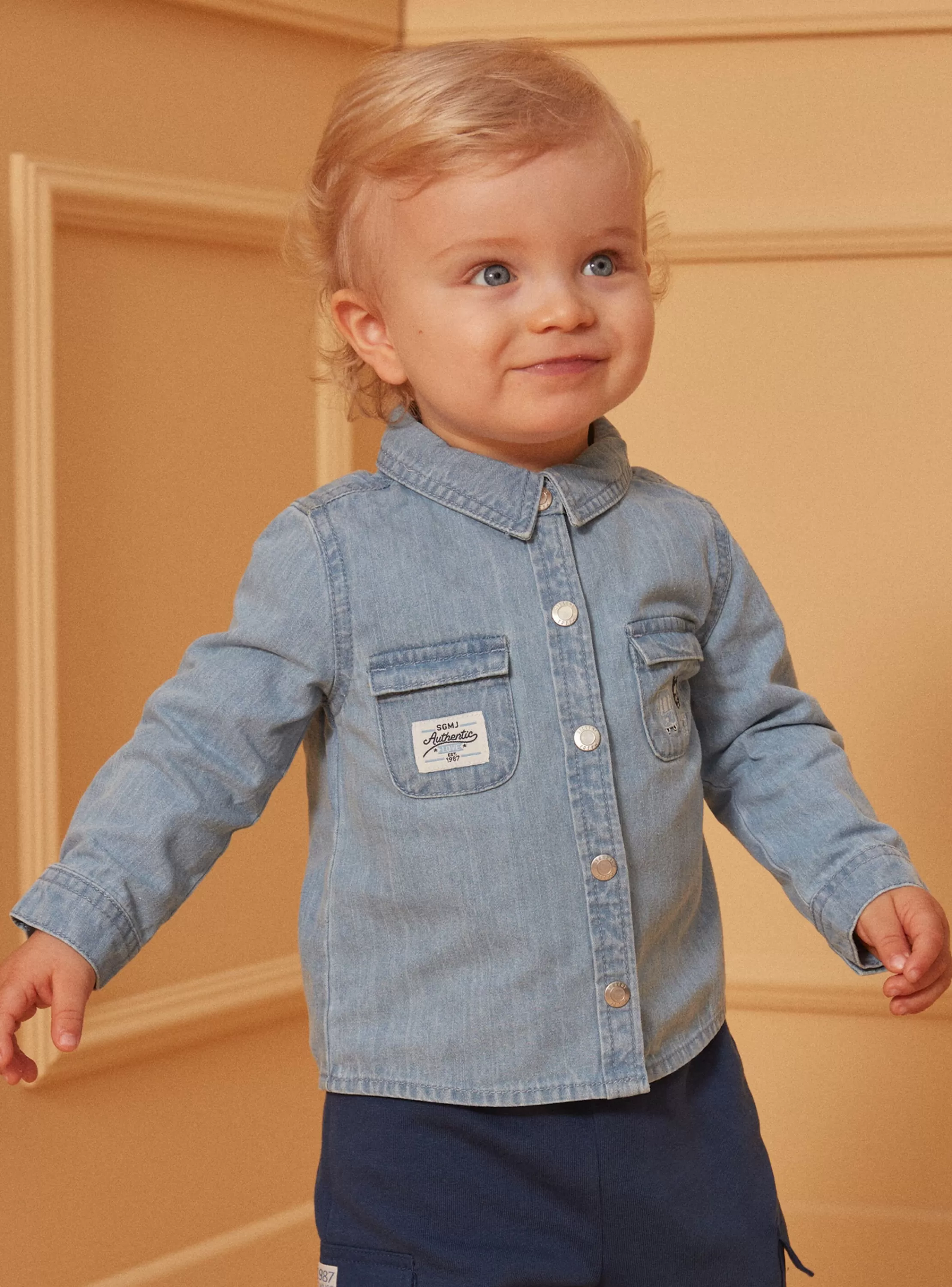 Best Sale Sergent Major Chemise en denim bleu clair