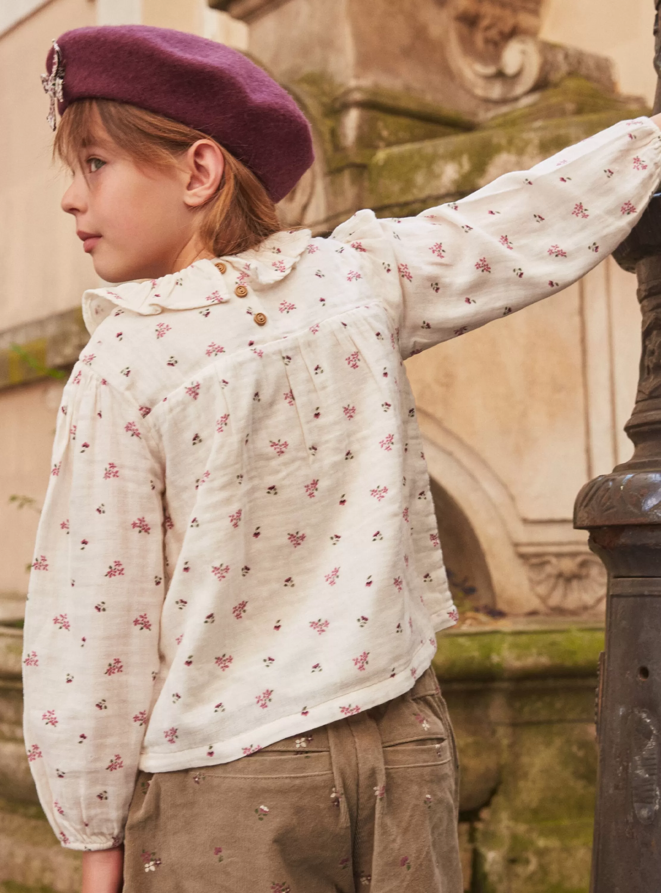Best Sale Sergent Major Chemisier fleuri  en gaze de coton