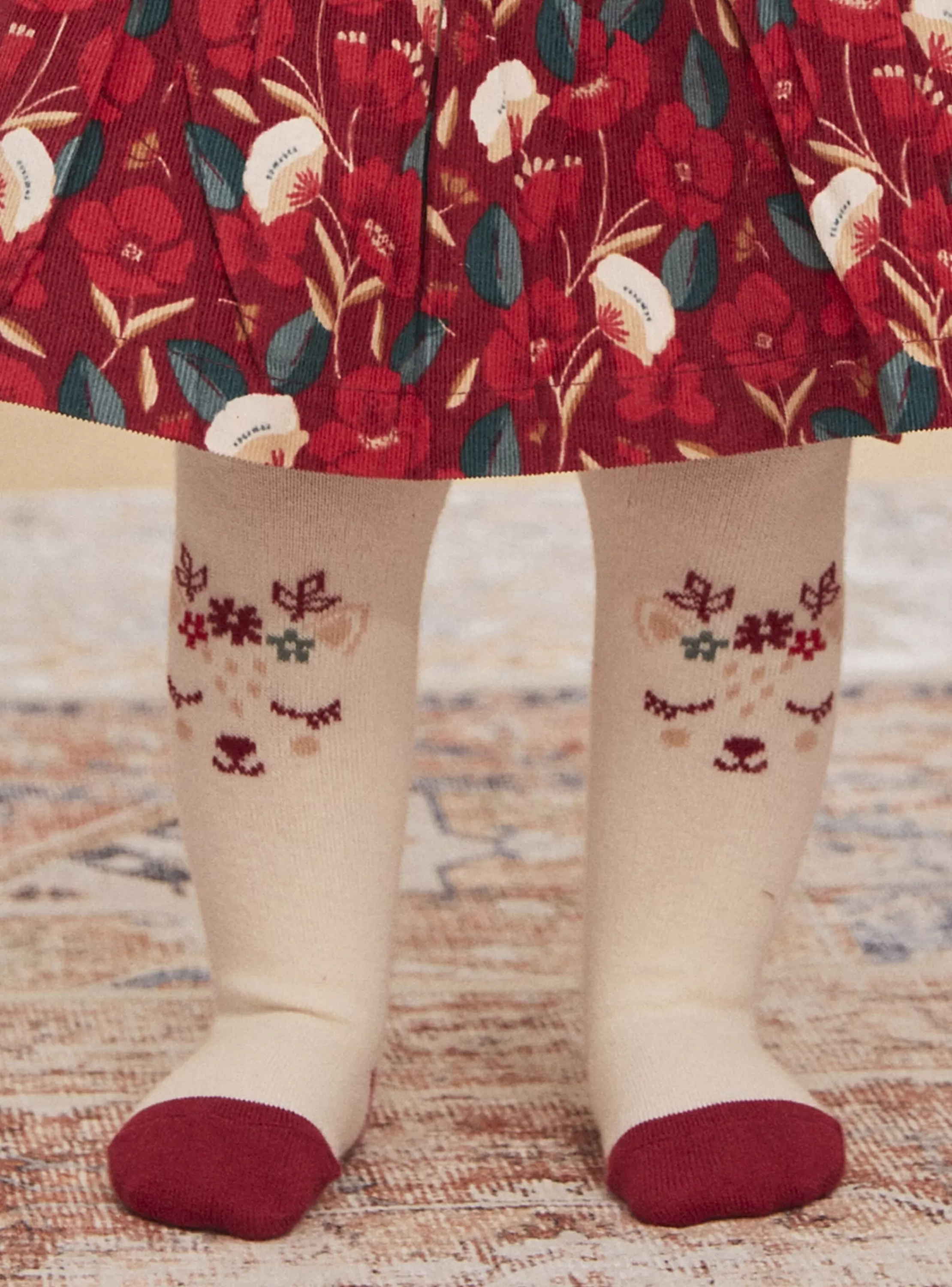 Cheap Sergent Major Collant écru à jacquard tête d'animal