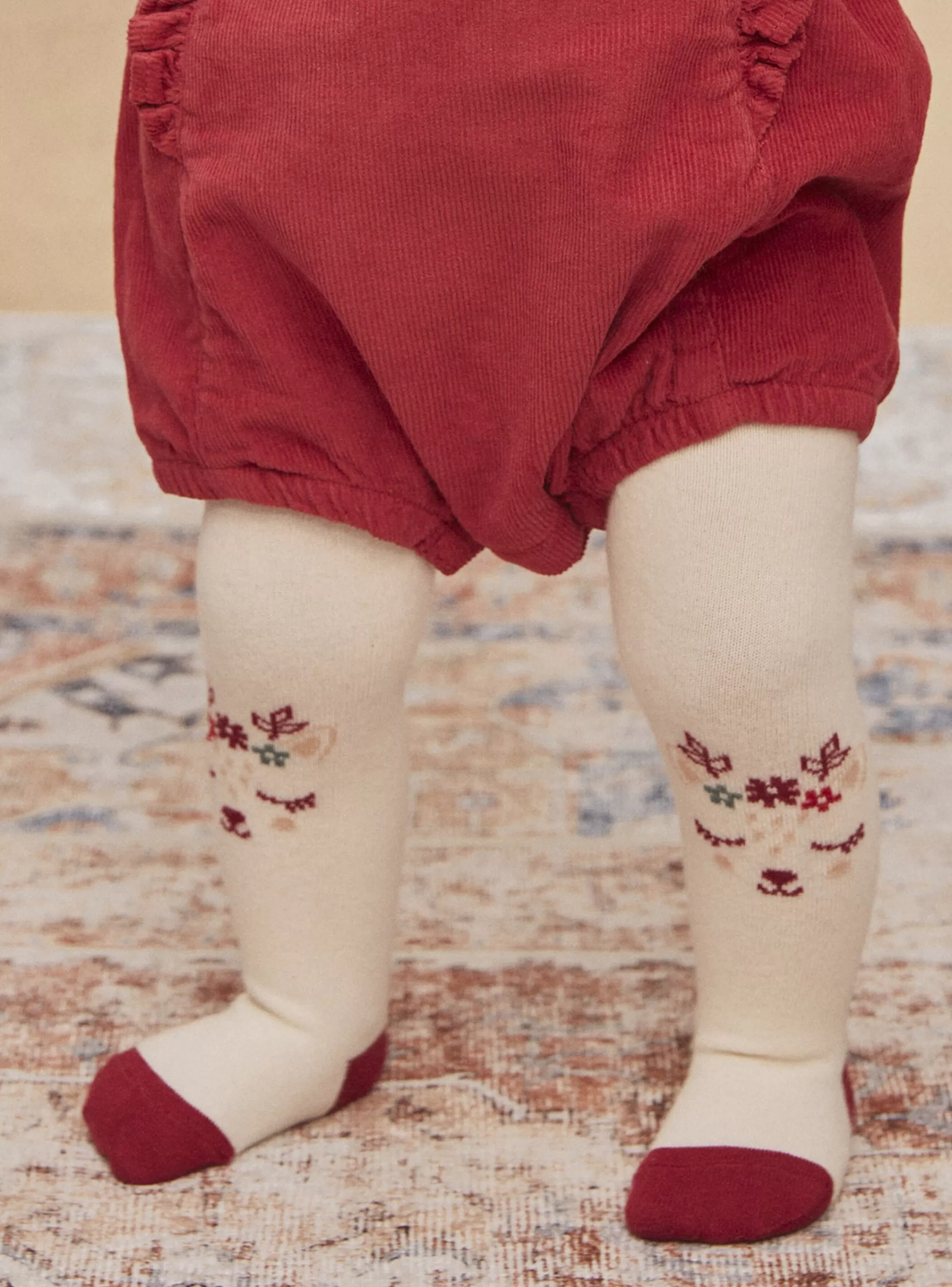 Cheap Sergent Major Collant écru à jacquard tête d'animal
