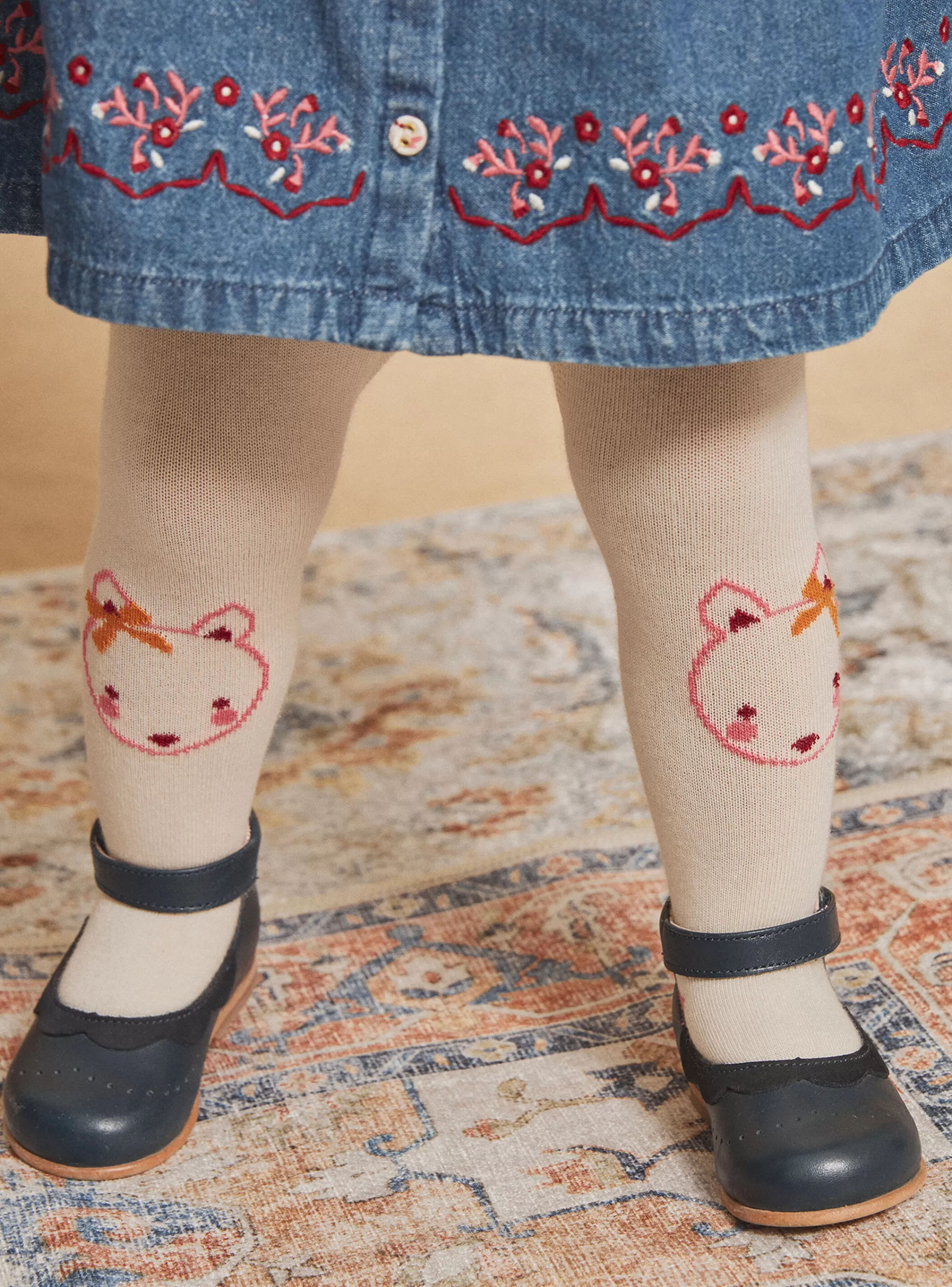 Shop Sergent Major Collants écrus à motif chat