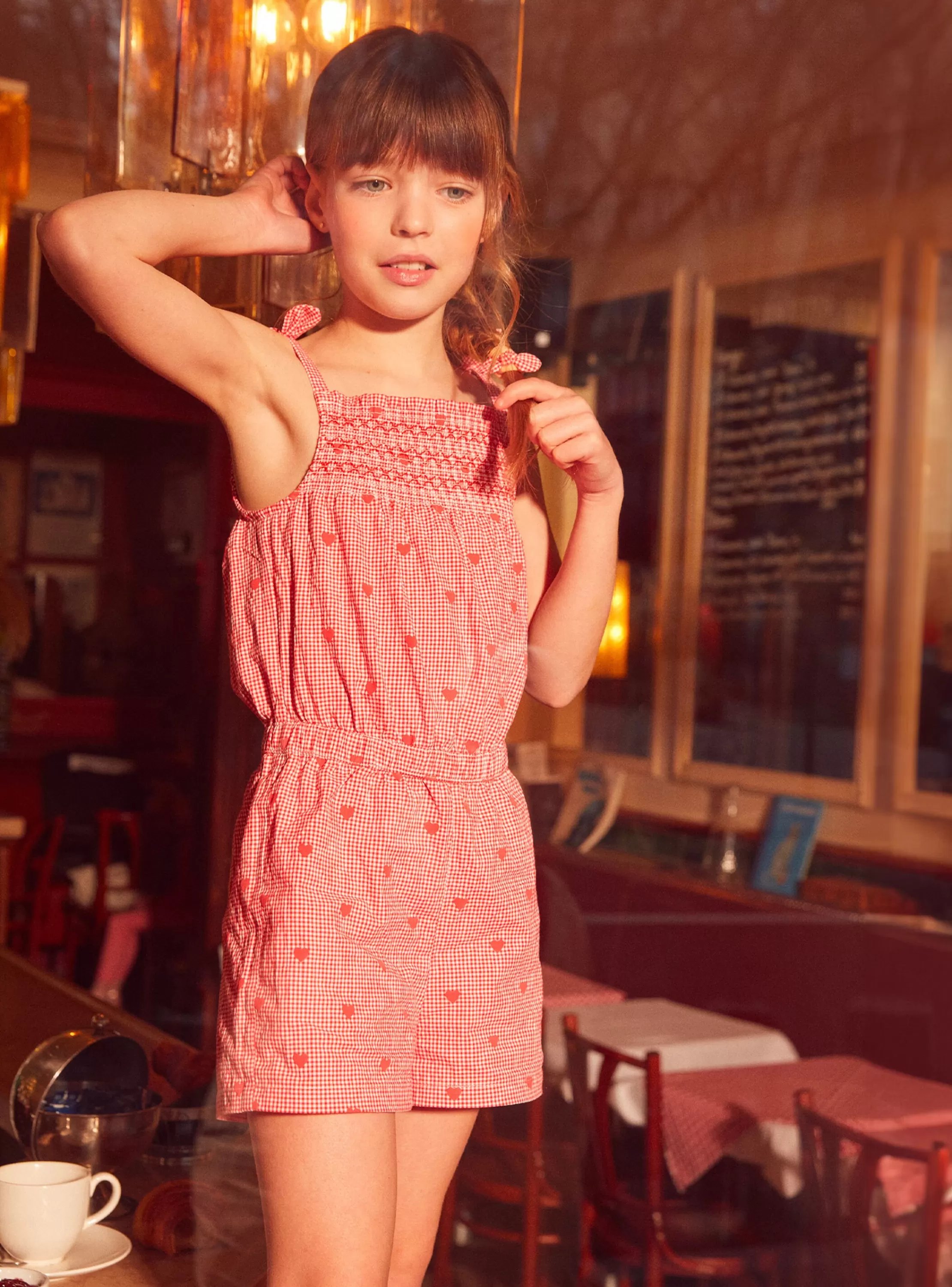 Hot Sergent Major Combishort Coeur Vichy