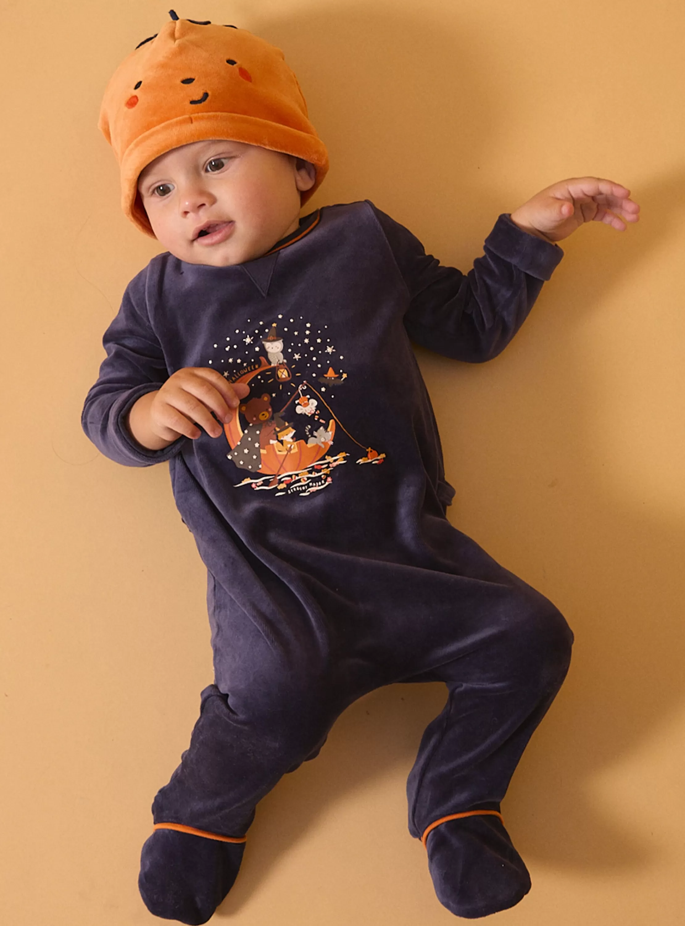 Store Sergent Major Dors-bien en velours avec bonnet