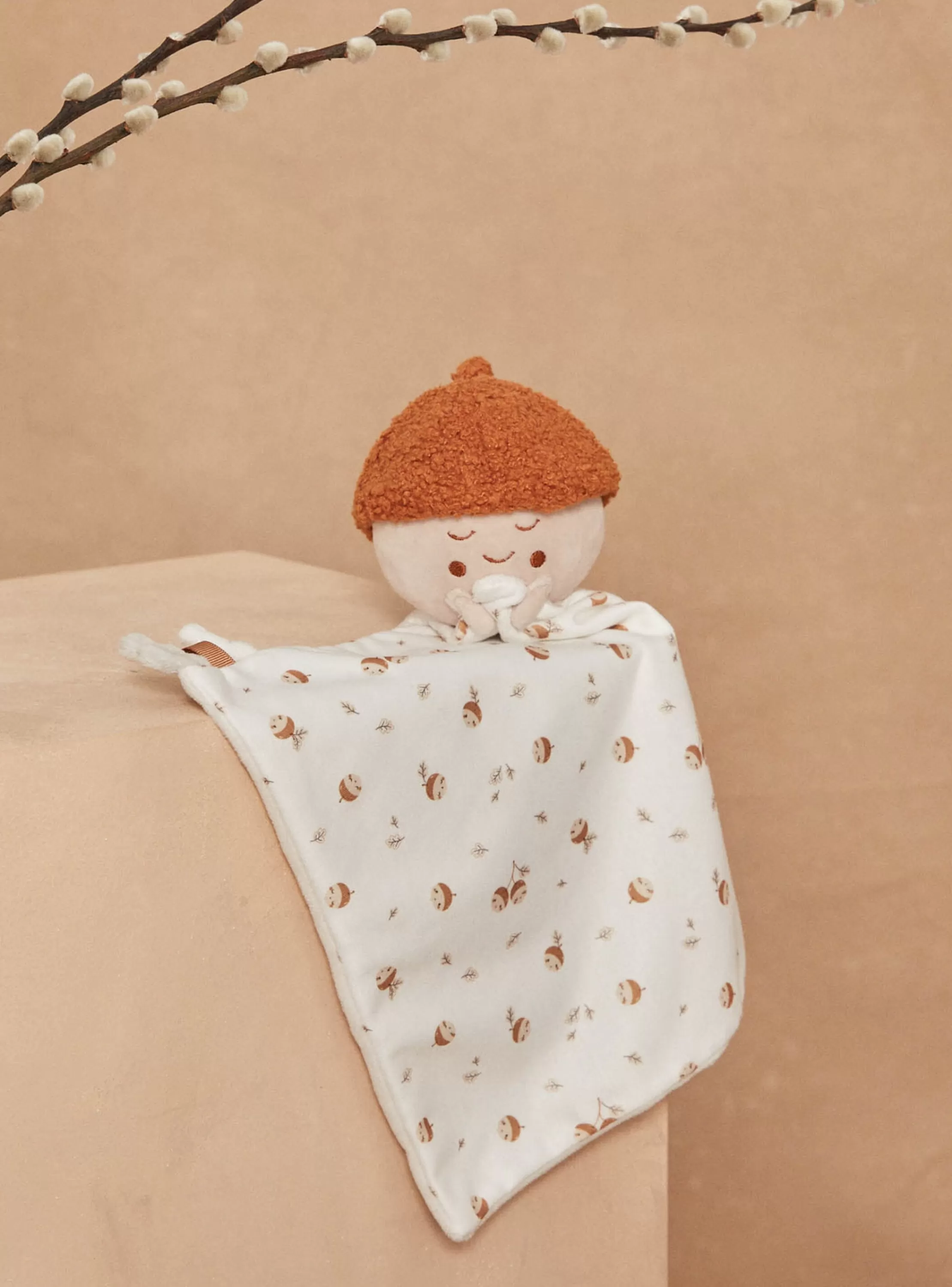 Shop Sergent Major Doudou de naissance Petit Gland caramel et blanc
