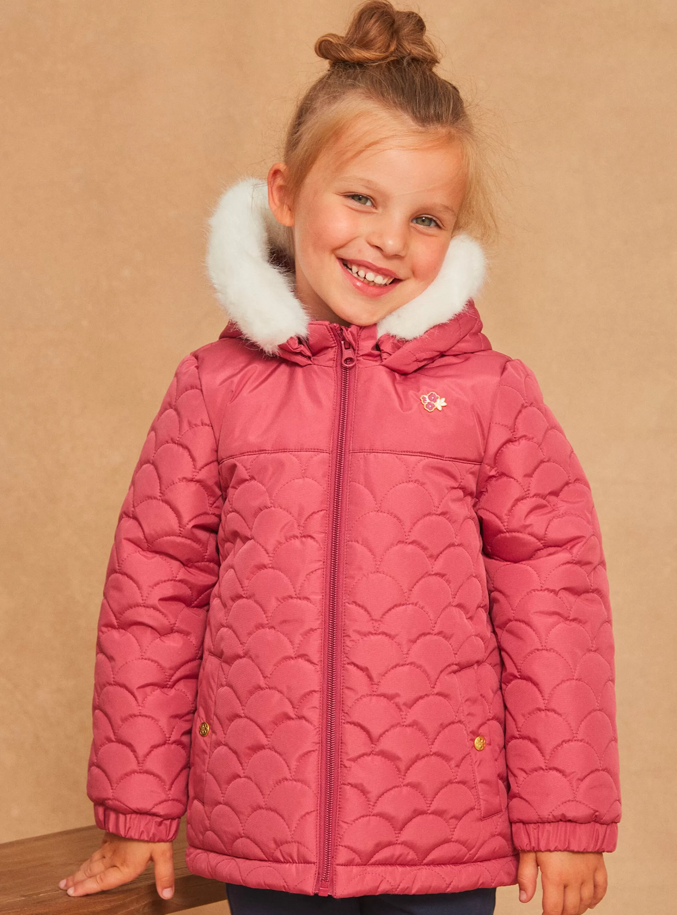 Discount Sergent Major Doudoune à capuche rose matelassée