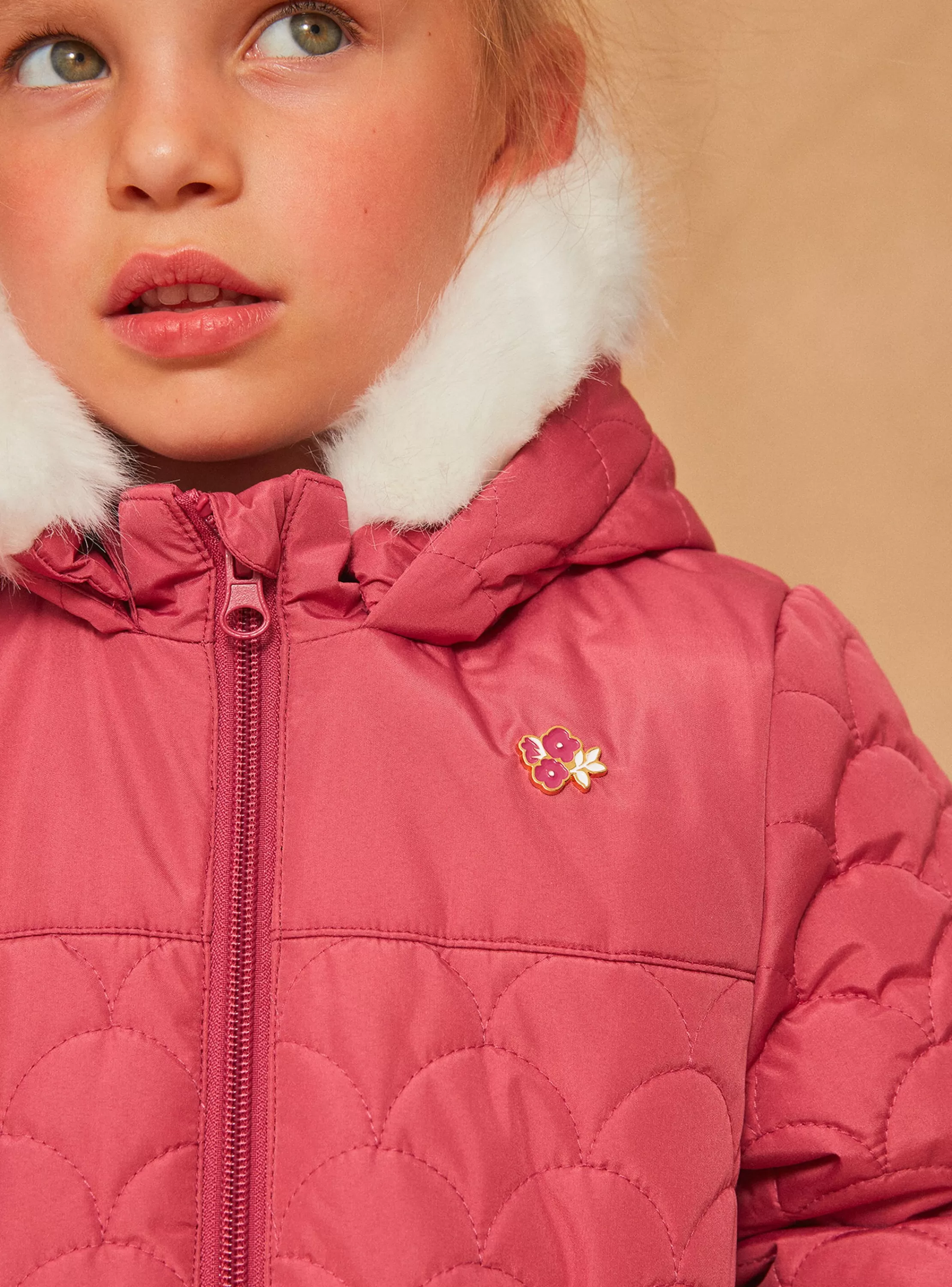 Discount Sergent Major Doudoune à capuche rose matelassée