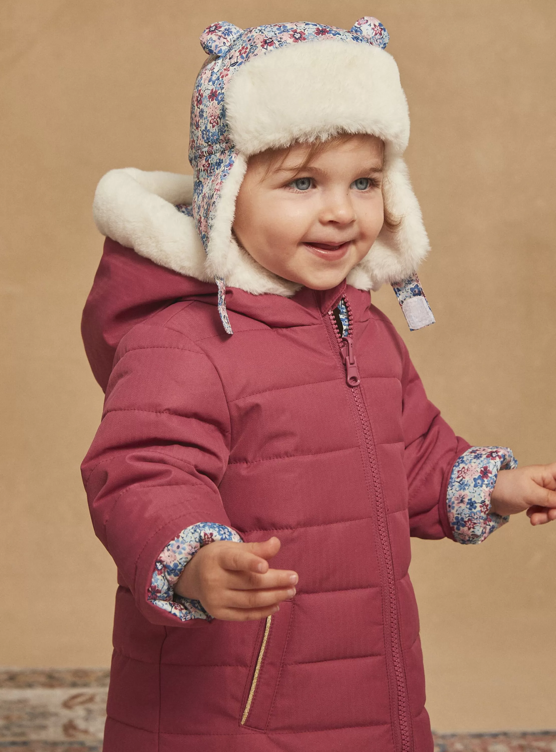Shop Sergent Major Doudoune à capuche rose réversible