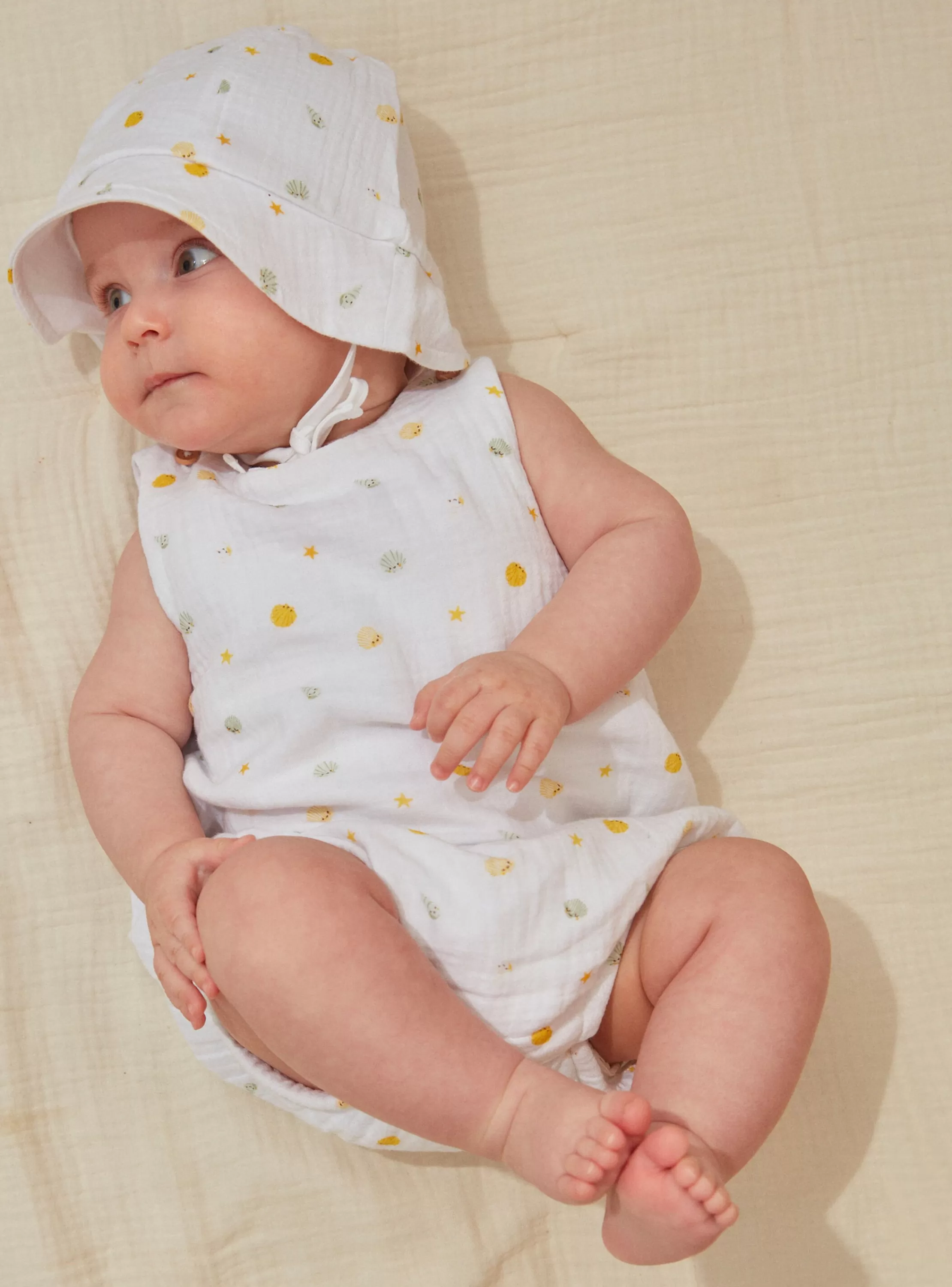 New Sergent Major Ensemble barbotteuse et bob en gaze de coton