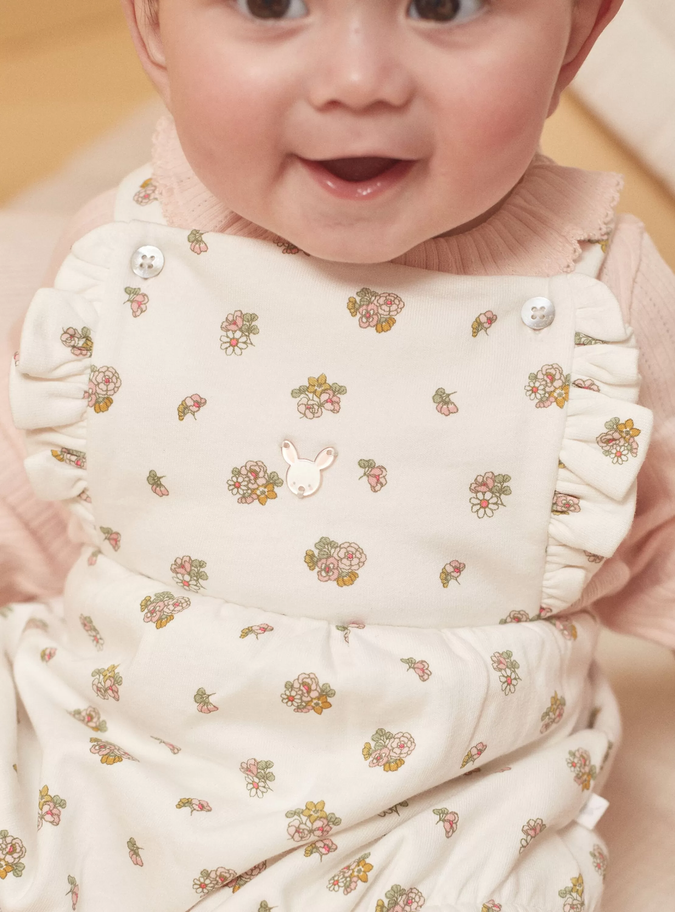 Store Sergent Major Ensemble body, barboteuse et collants écru et rose