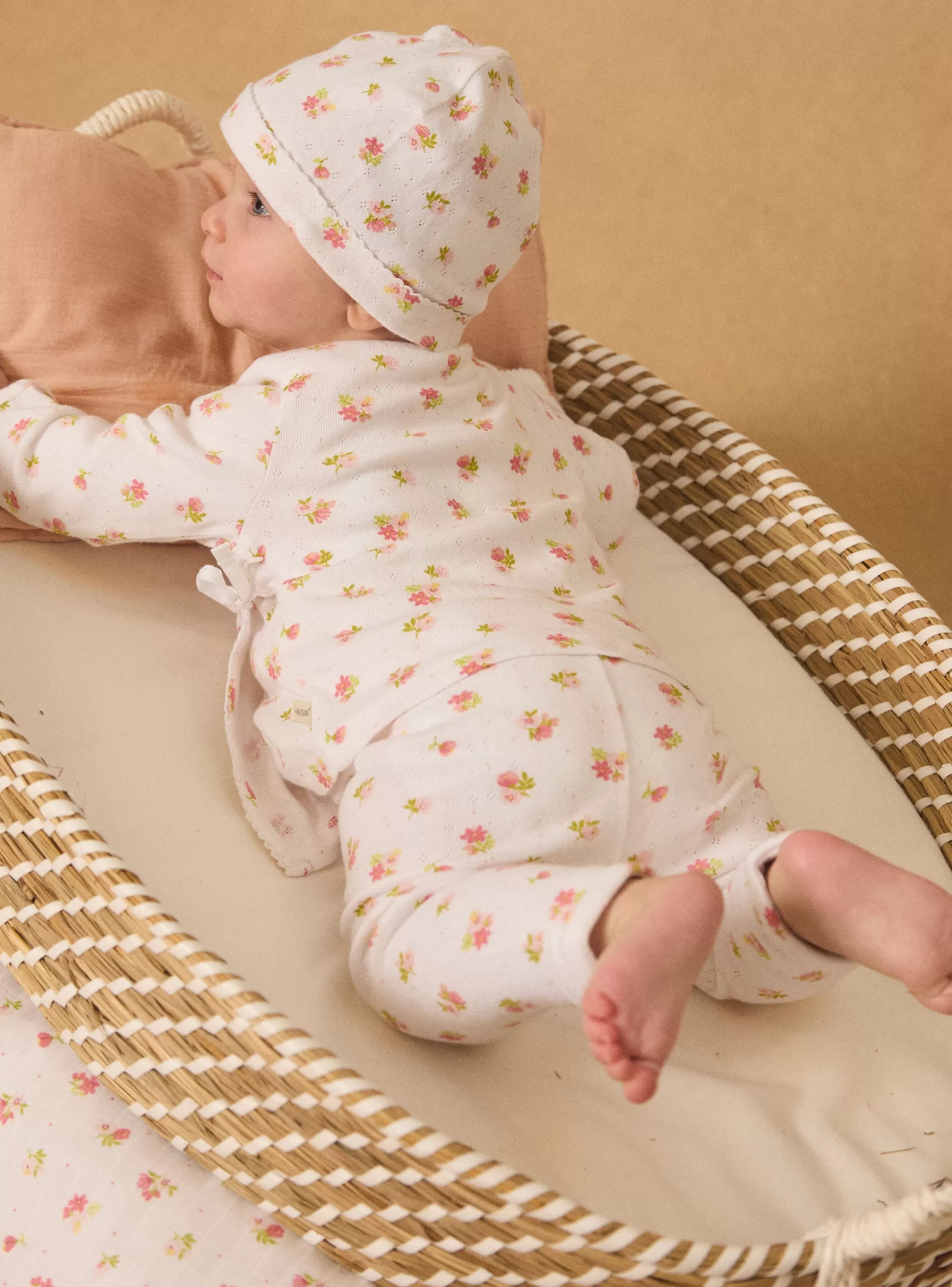 Online Sergent Major Ensemble de naissance en maille ajourée haut + pantalon + bonnet