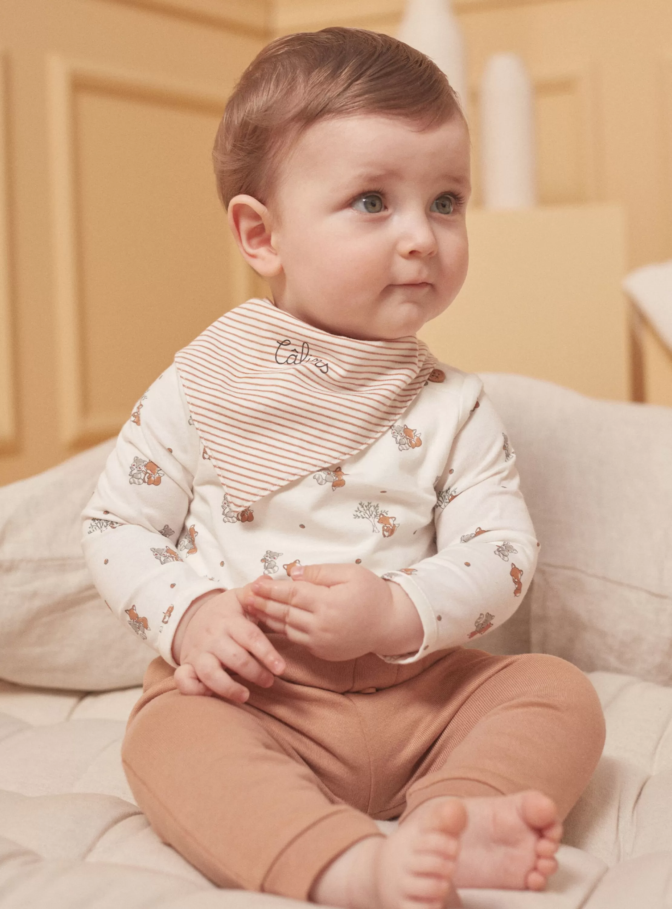 Shop Sergent Major Ensemble haut, pantalon et bandana noisette et écru