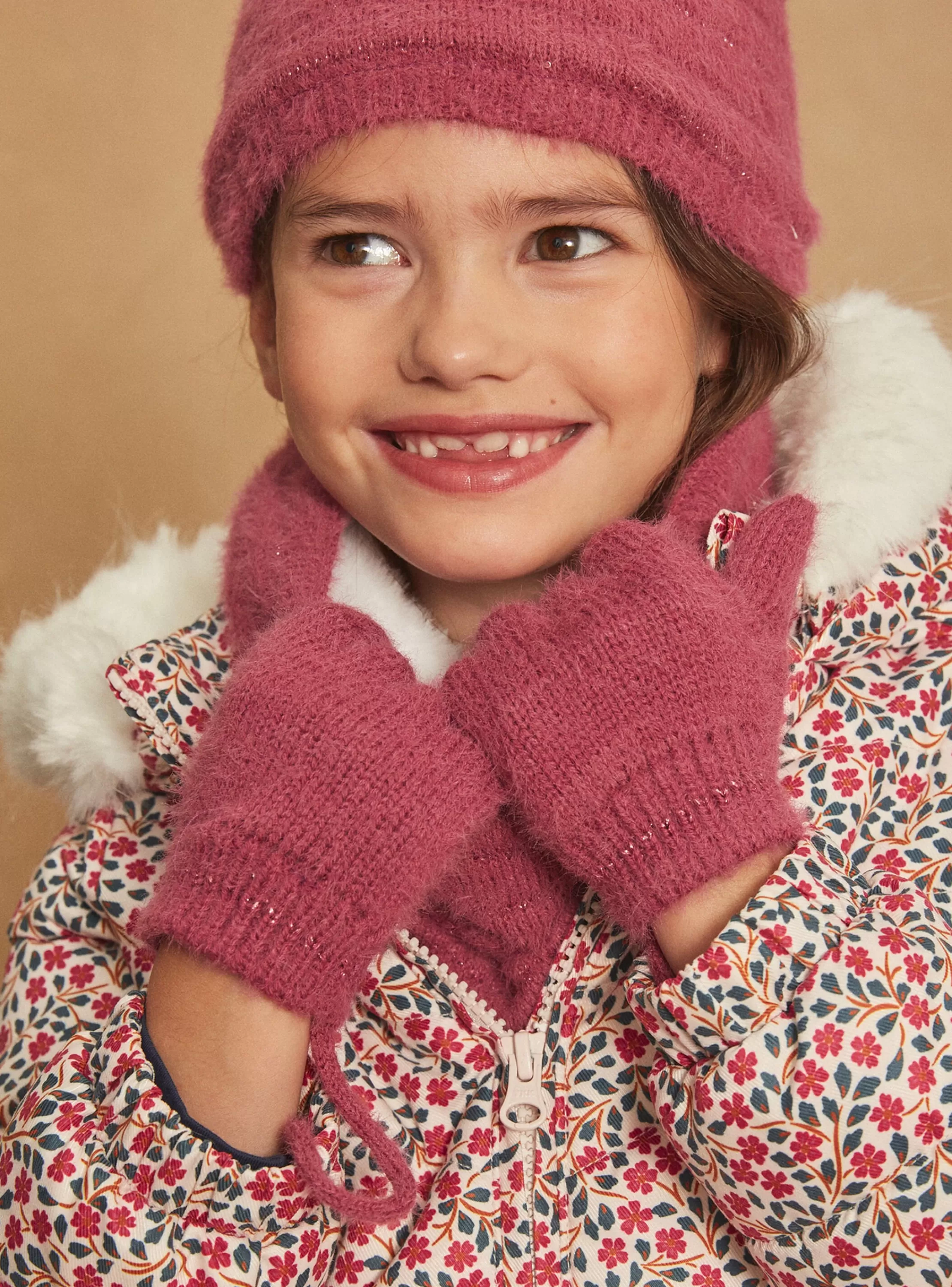 Cheap Sergent Major Gants rose en tricot