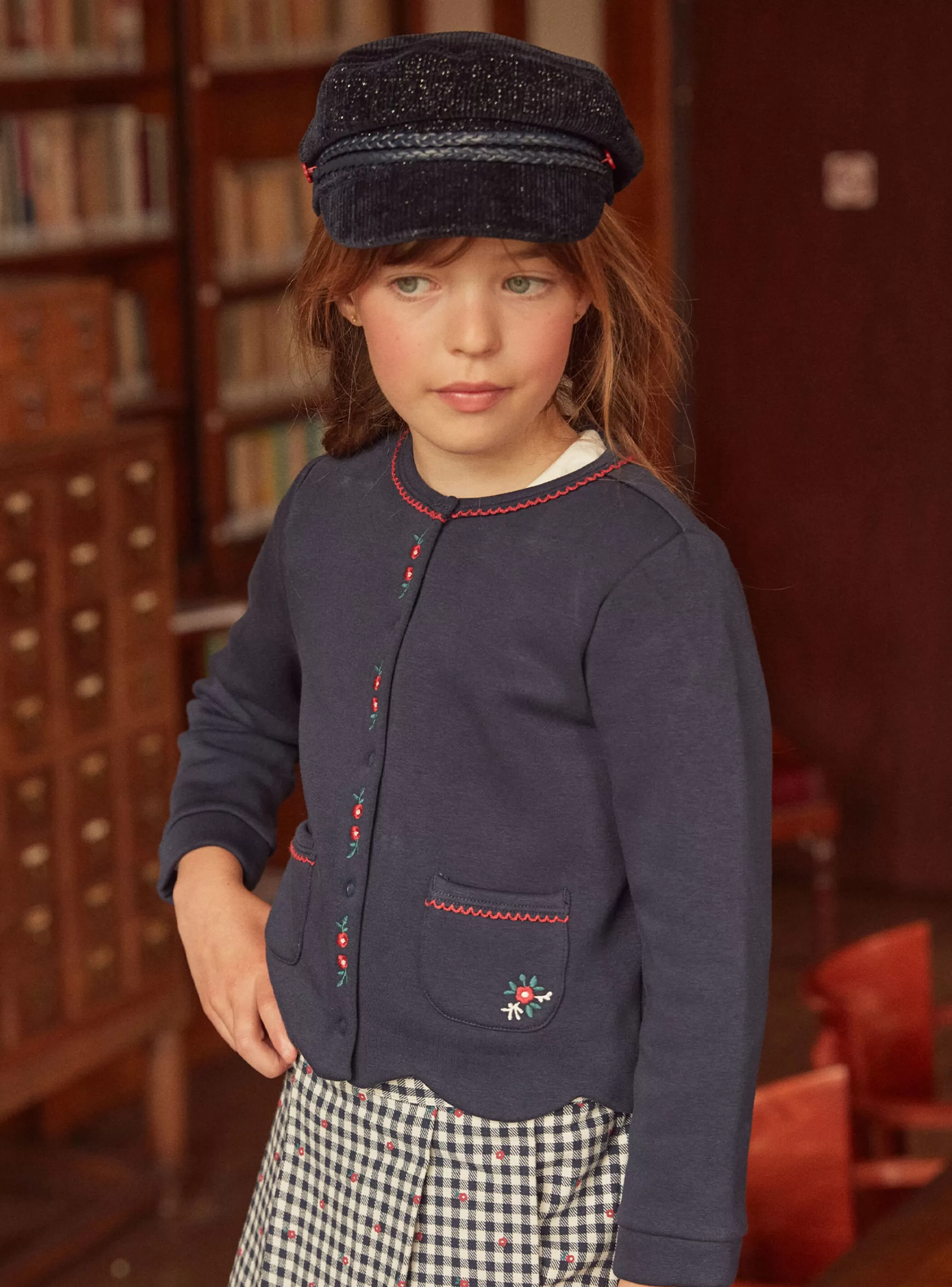 Cheap Sergent Major Gilet à broderies fleurs