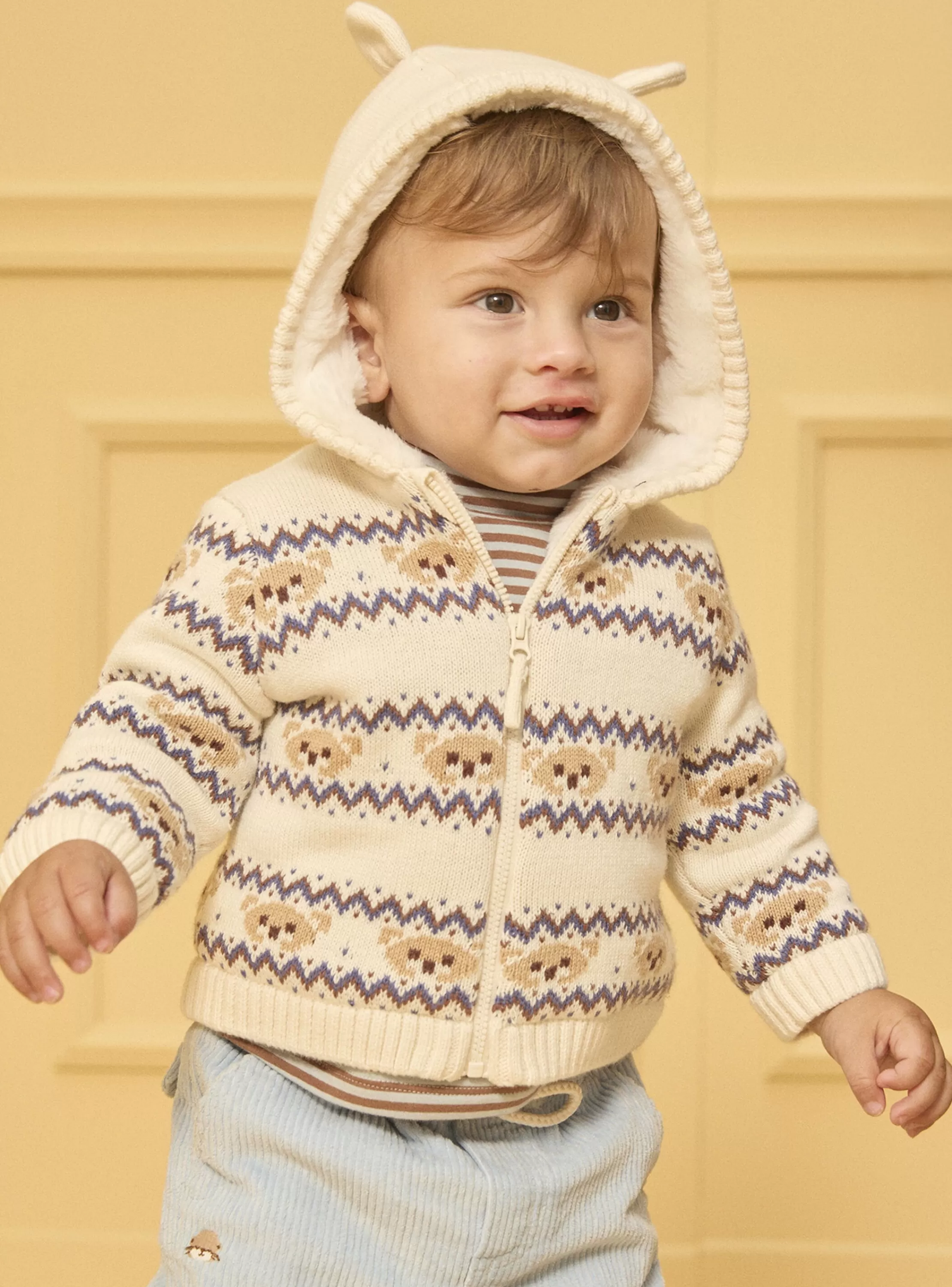Clearance Sergent Major Gilet à capuche jacquard animaux