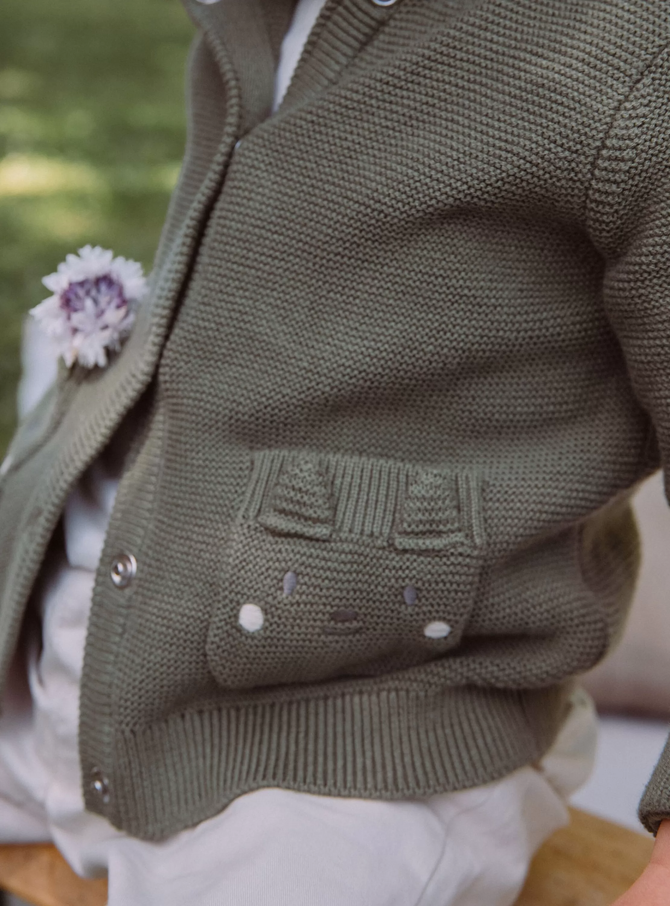 Flash Sale Sergent Major Gilet à capuche kaki en tricot