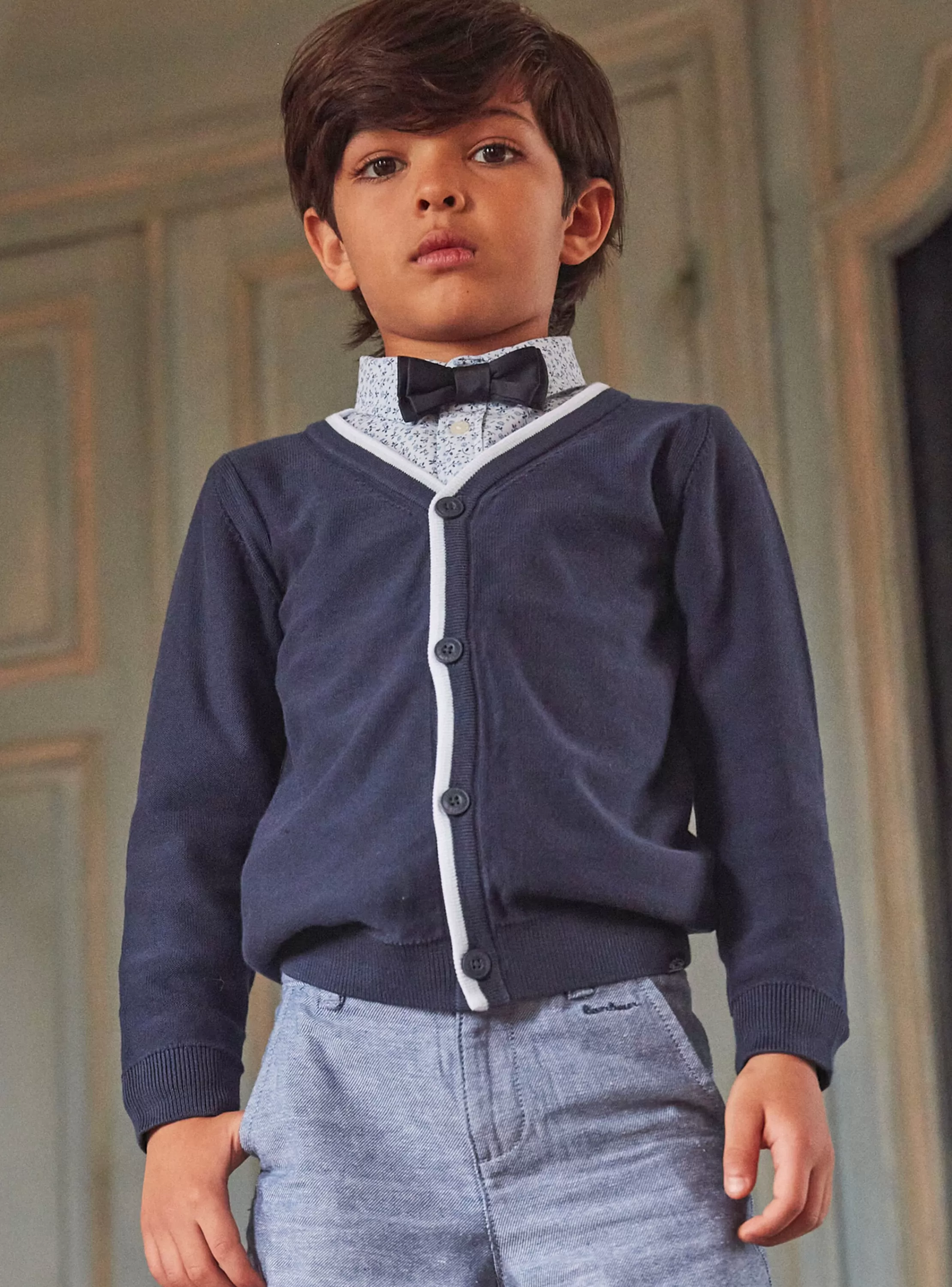 Hot Sergent Major Gilet bleu col V