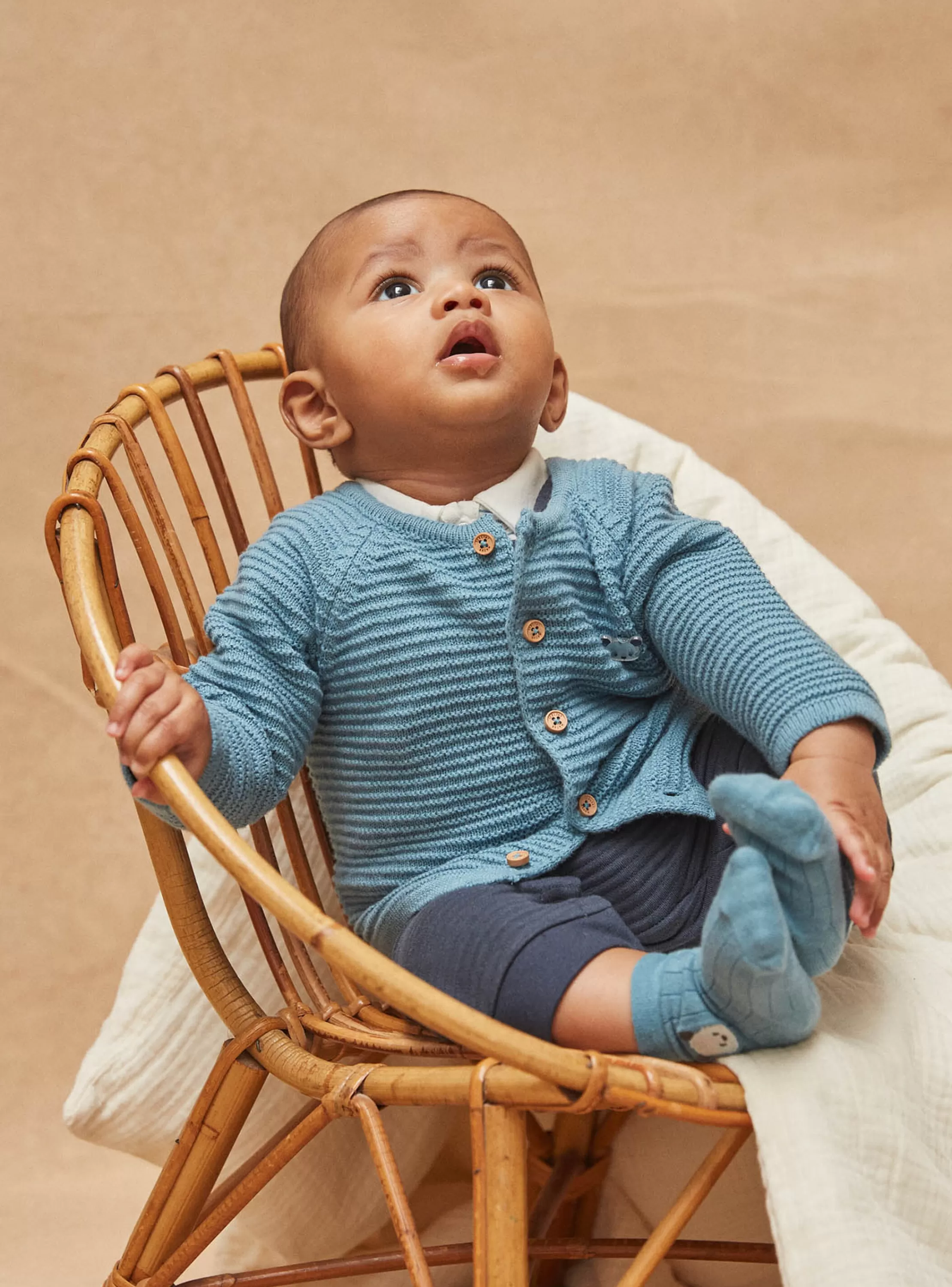 Online Sergent Major Gilet bleu en tricot