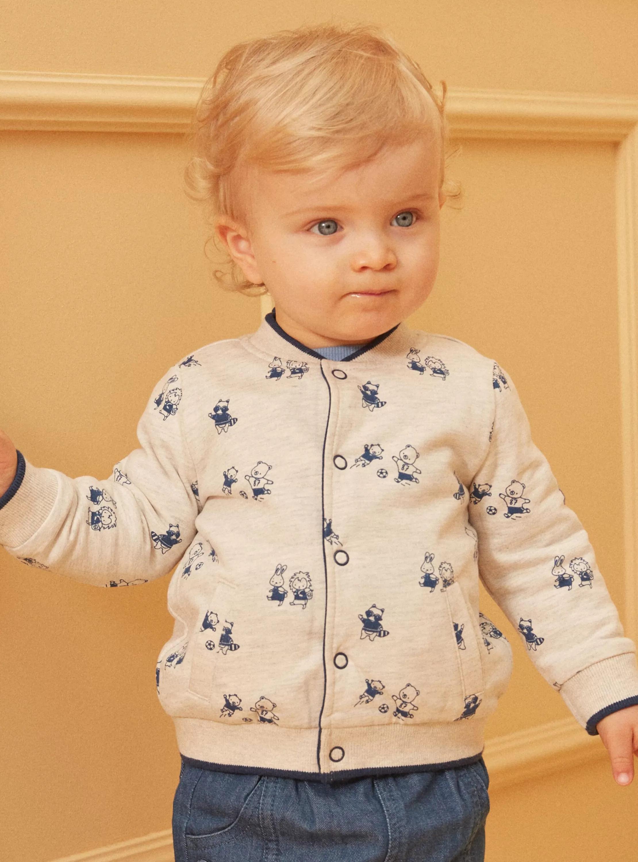 Fashion Sergent Major Gilet bleu et écru réversible