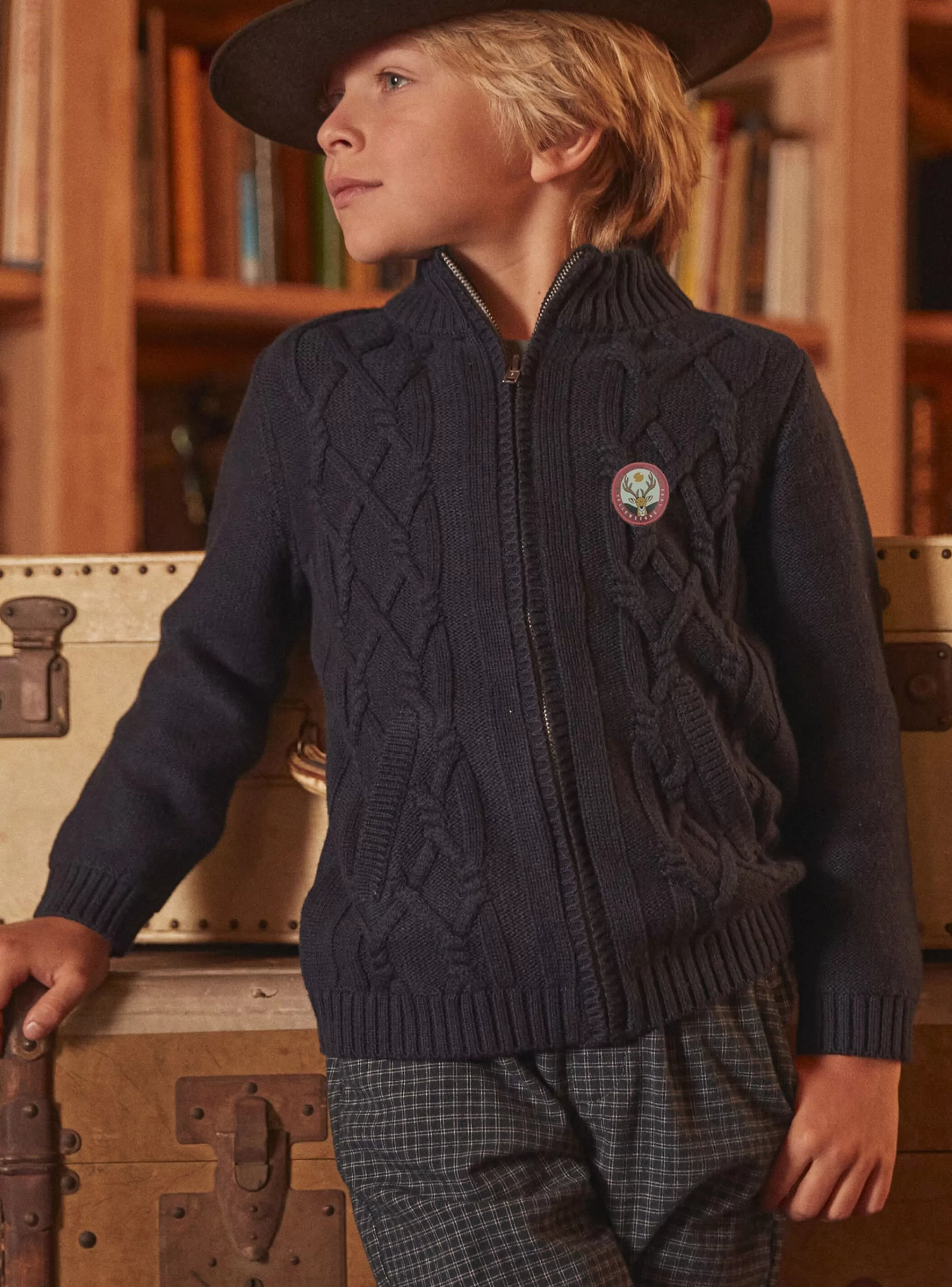 Flash Sale Sergent Major Gilet bleu marine en grosse maille