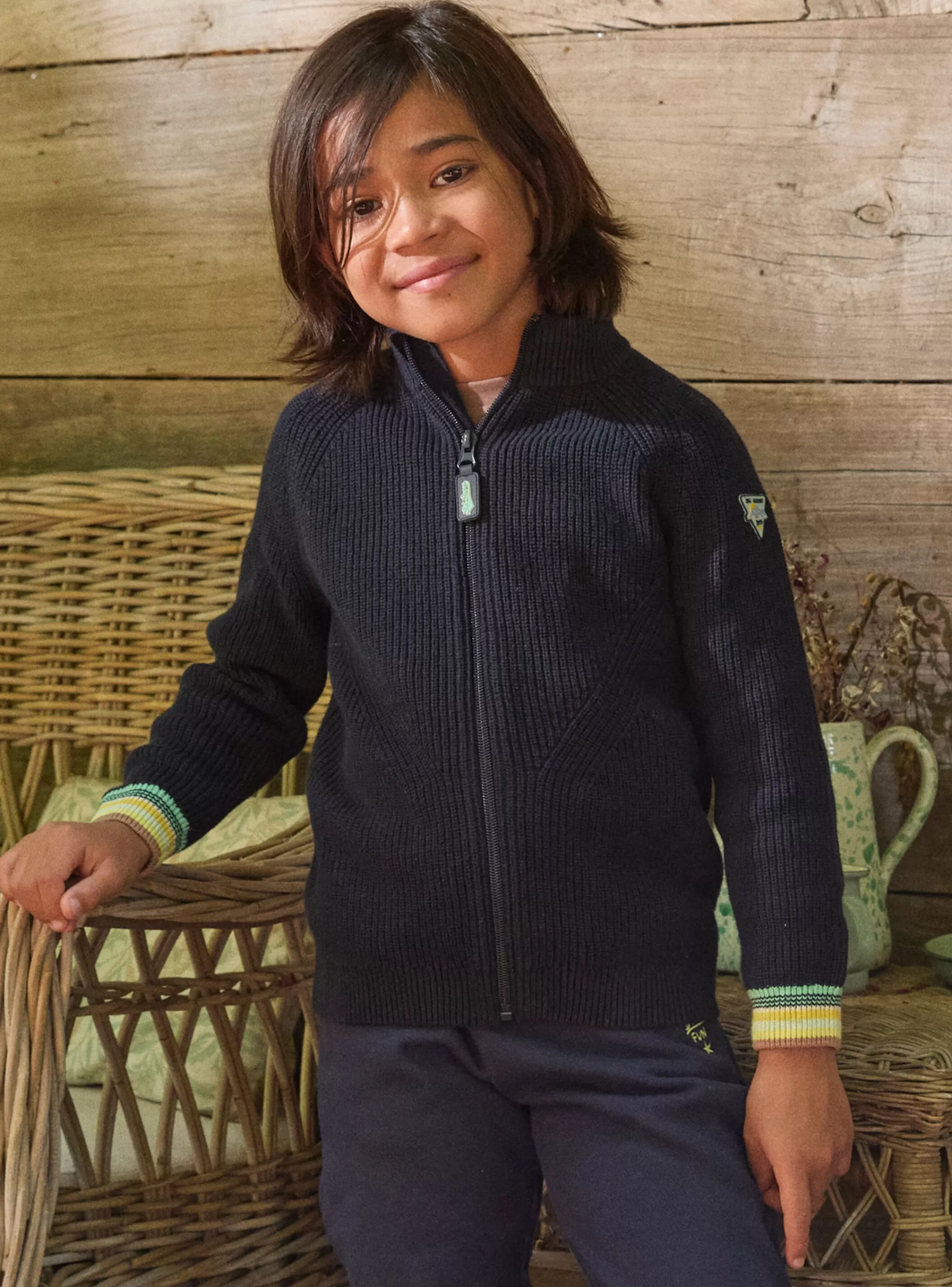 Shop Sergent Major Gilet en maille bleu marine