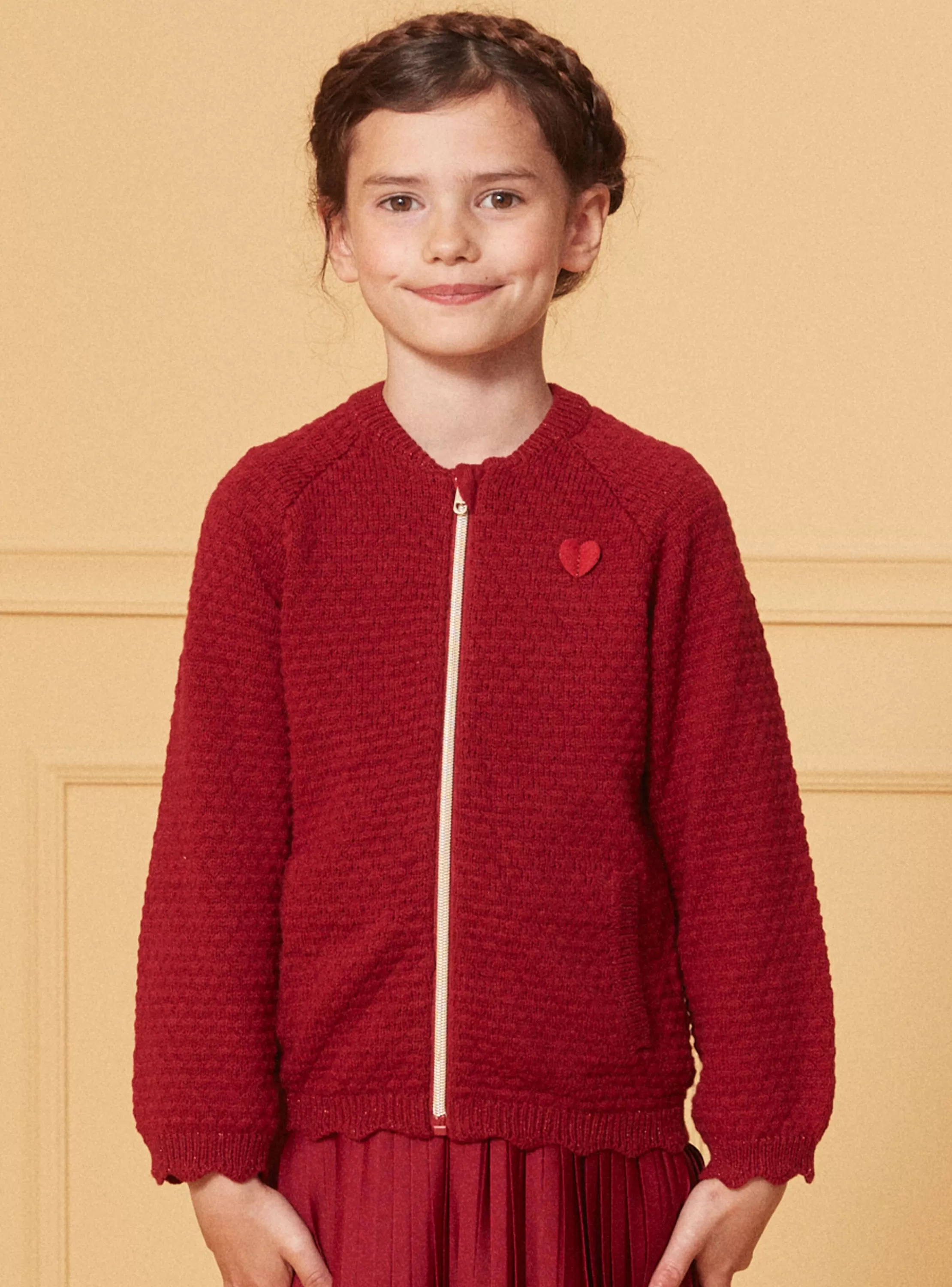 Fashion Sergent Major Gilet en maille rouge