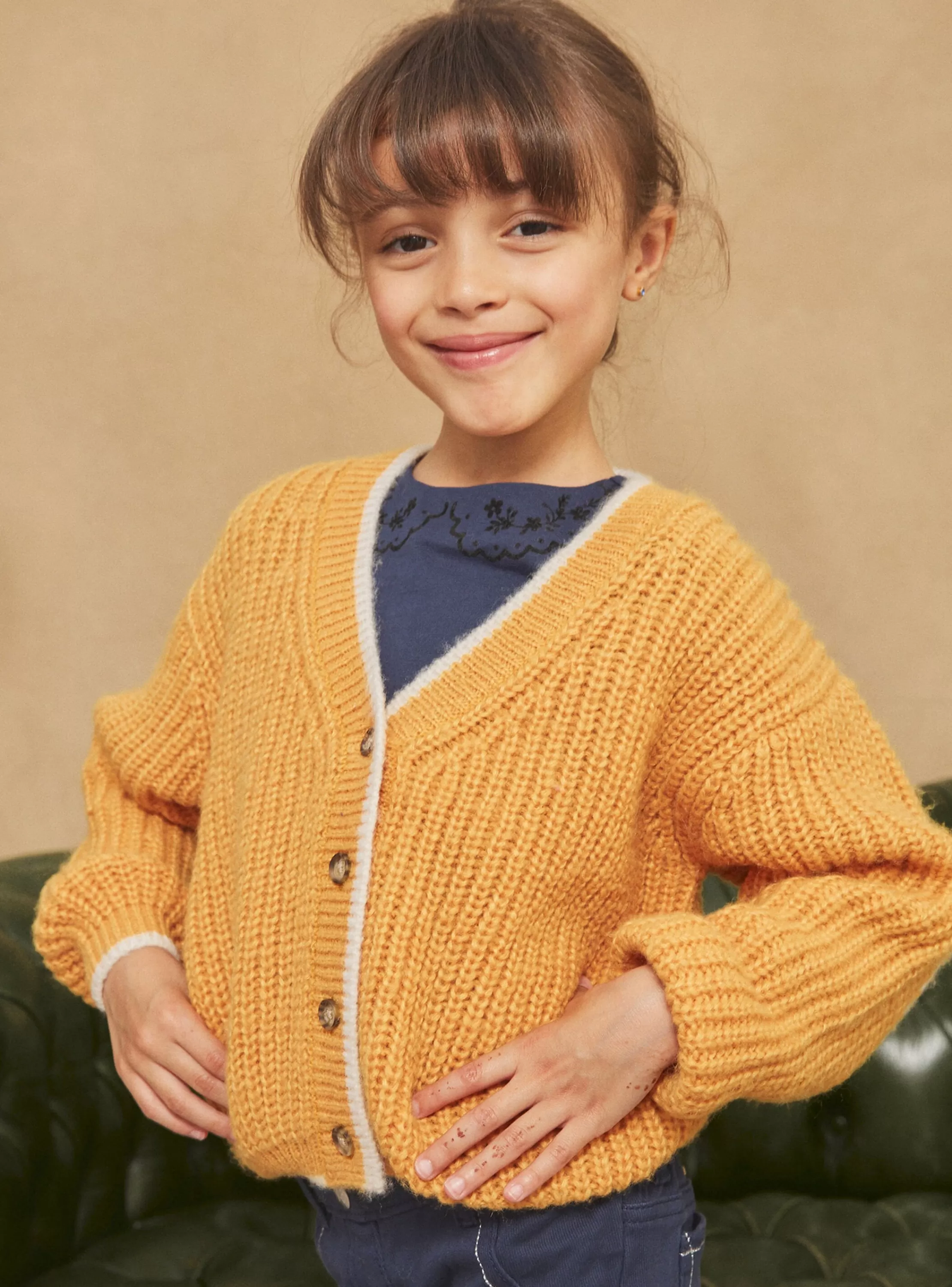Fashion Sergent Major Gilet ocre