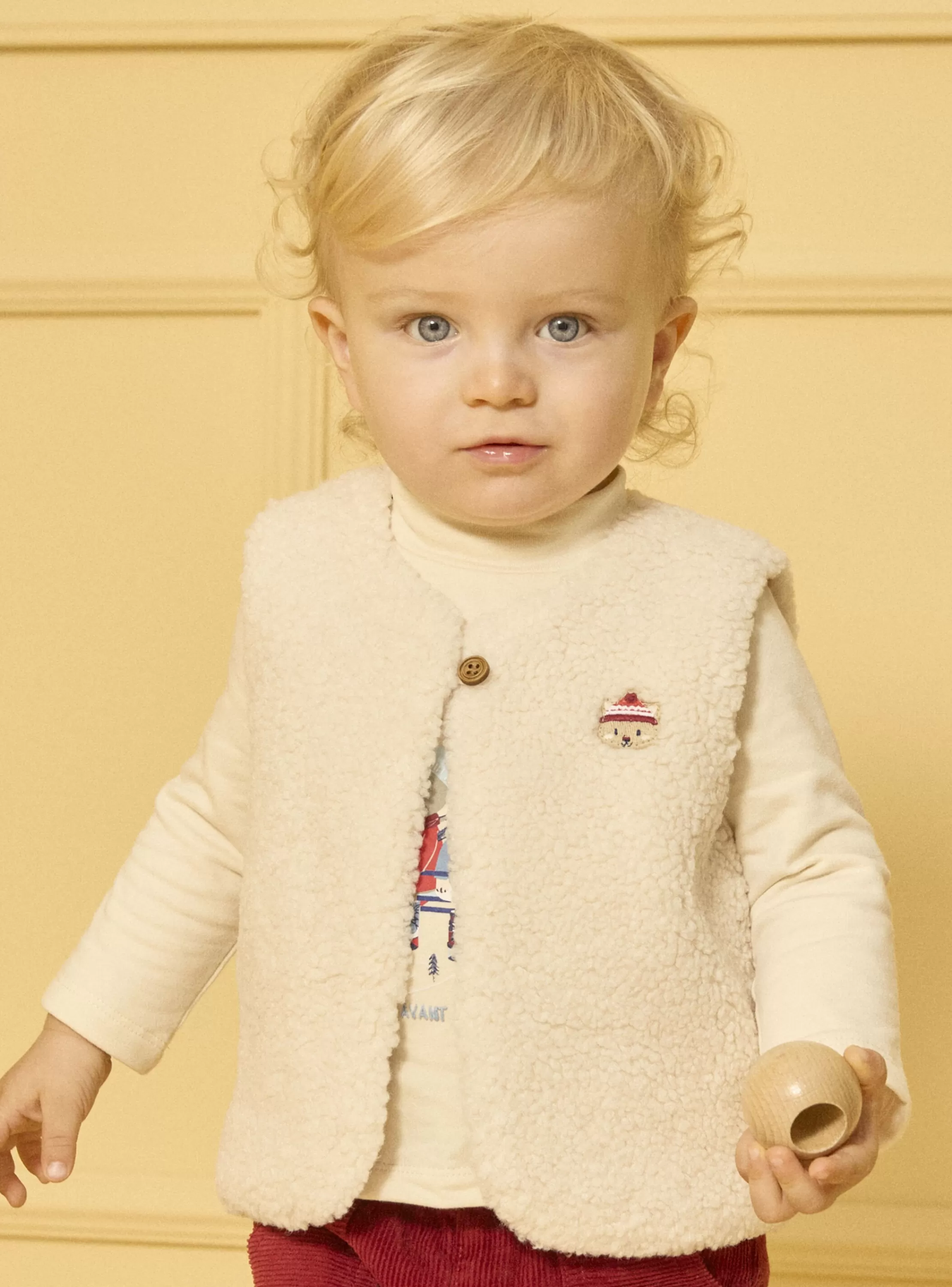 Fashion Sergent Major Gilet sans manches en fourrure synthétique