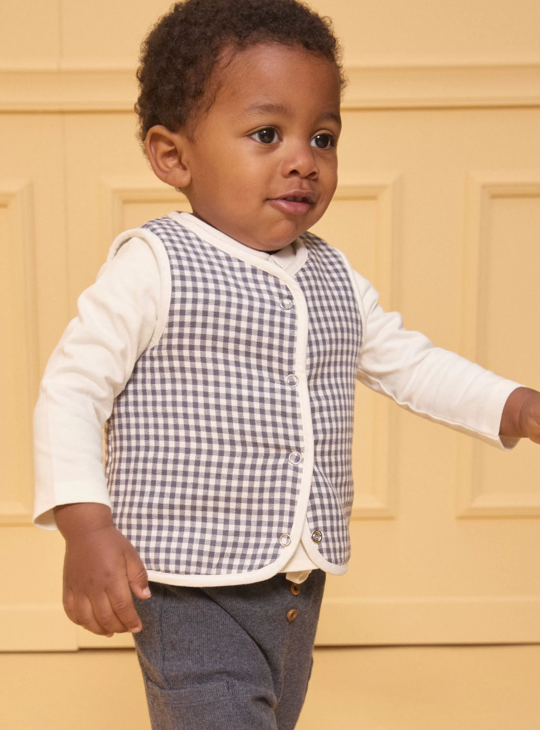 Shop Sergent Major Gilet sans manches réversible carreaux