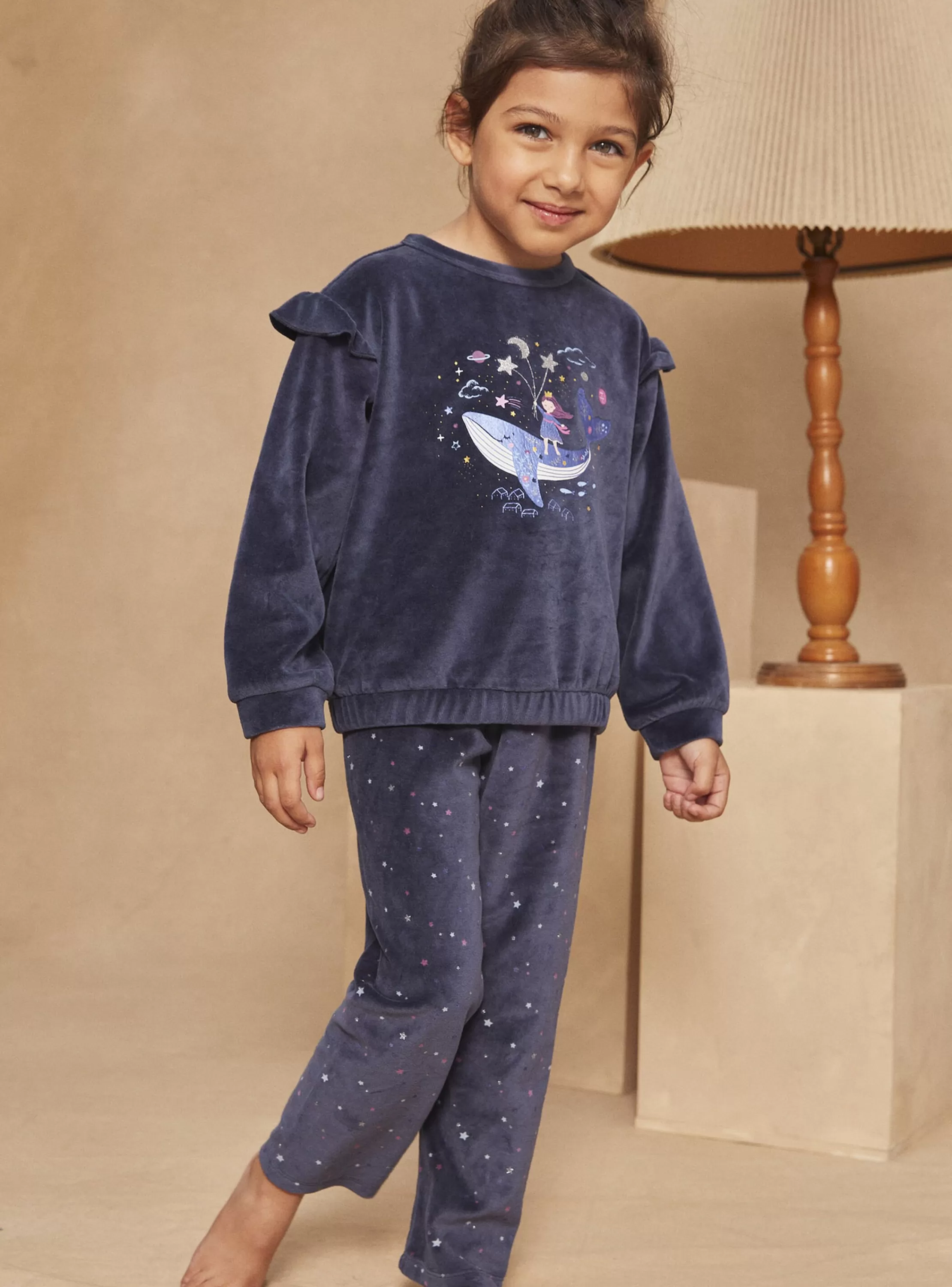 Shop Sergent Major Haut et bas de pyjama bleu nuit