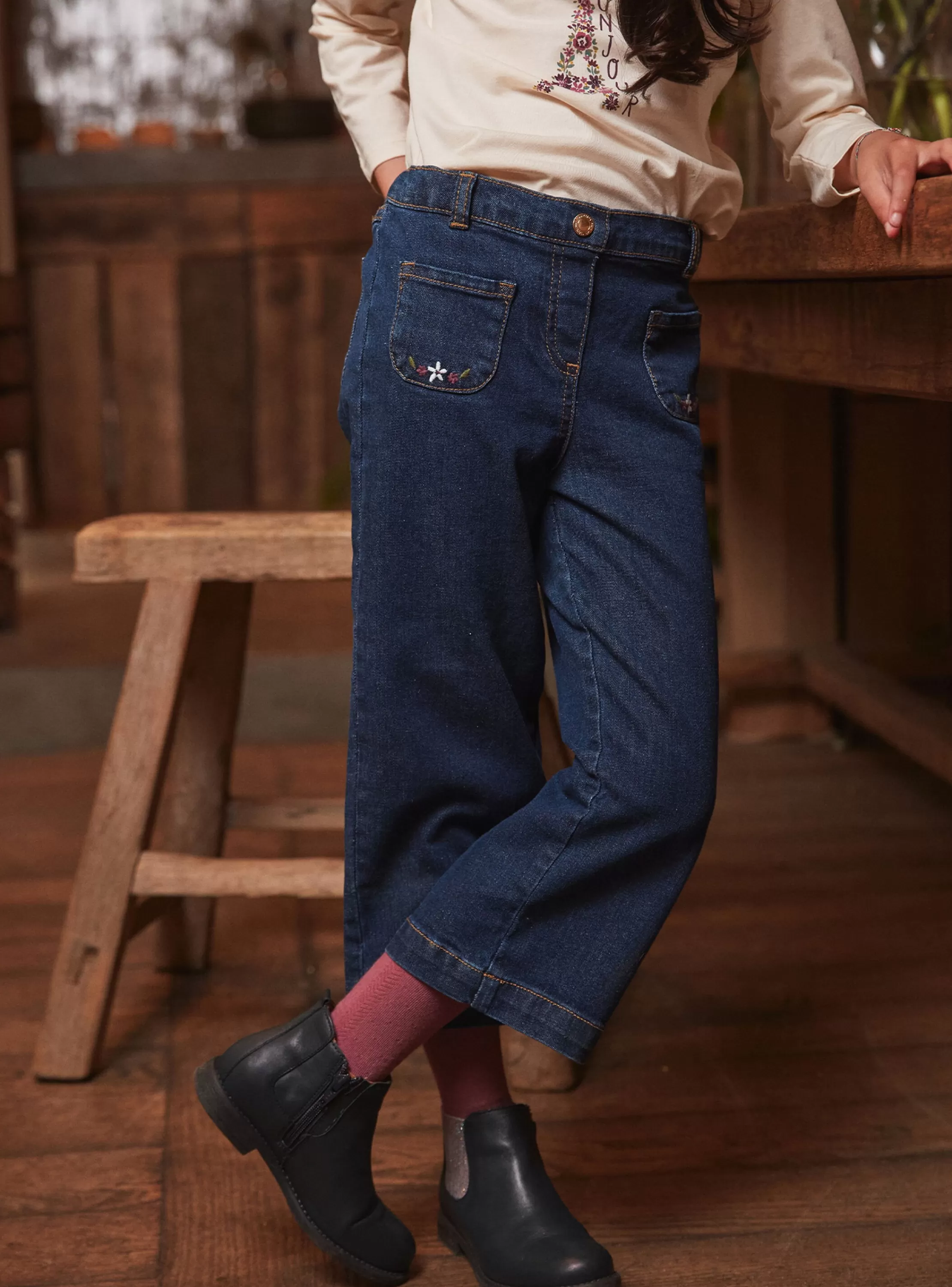 Cheap Sergent Major Jeans wide leg brodé