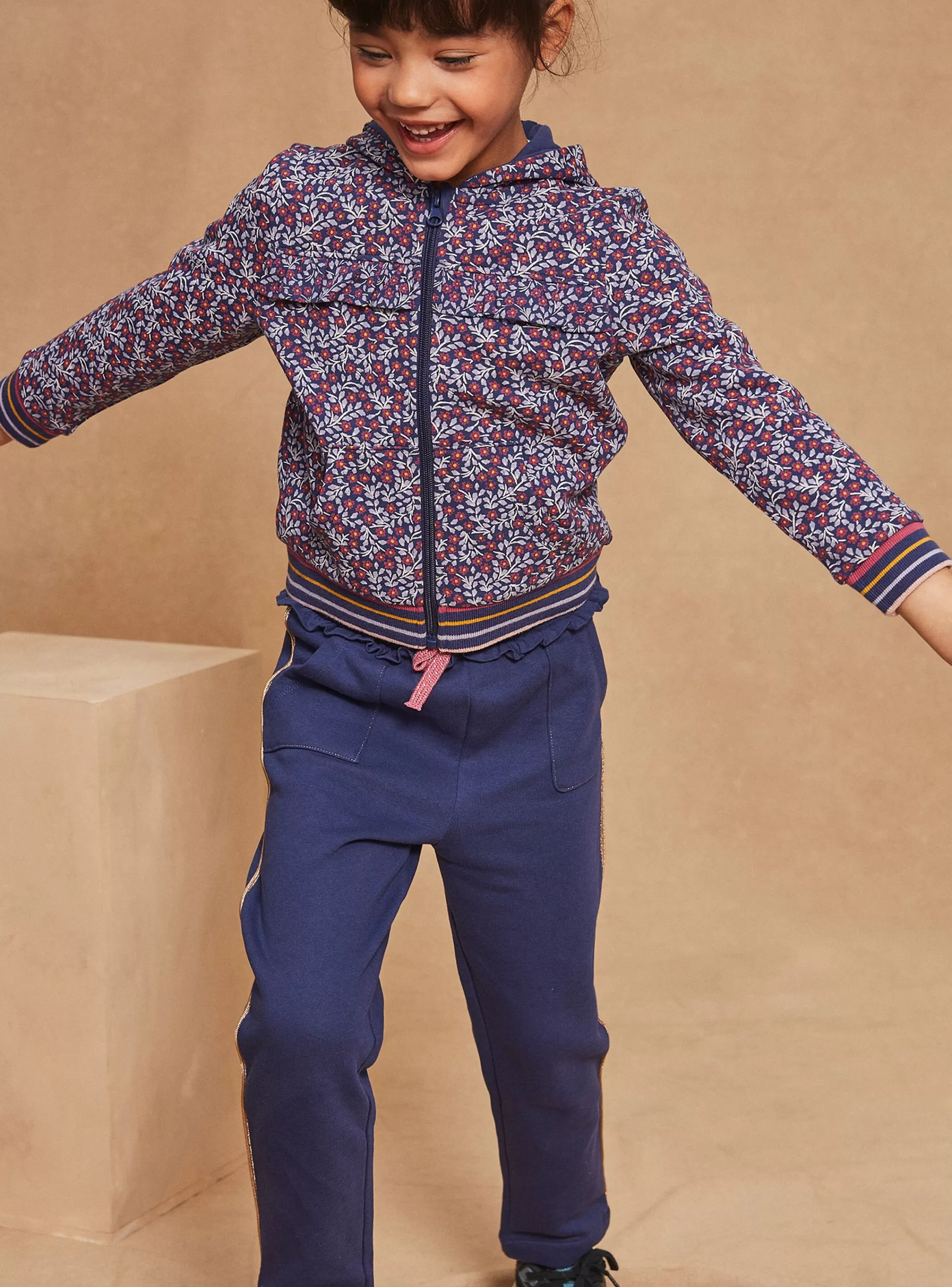 Online Sergent Major Jogging bleu marine et rose