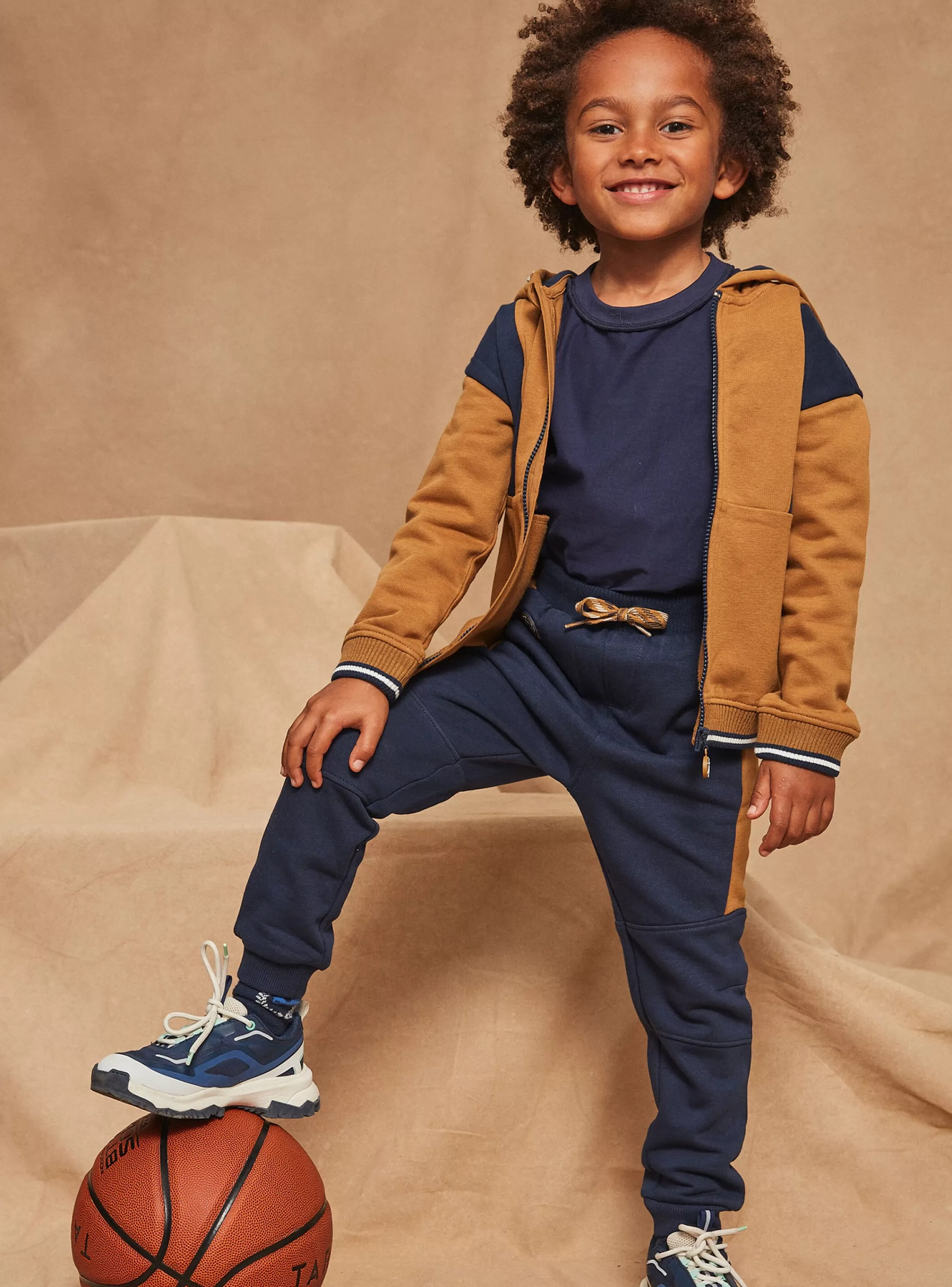 Fashion Sergent Major Jogging marron et bleu marine