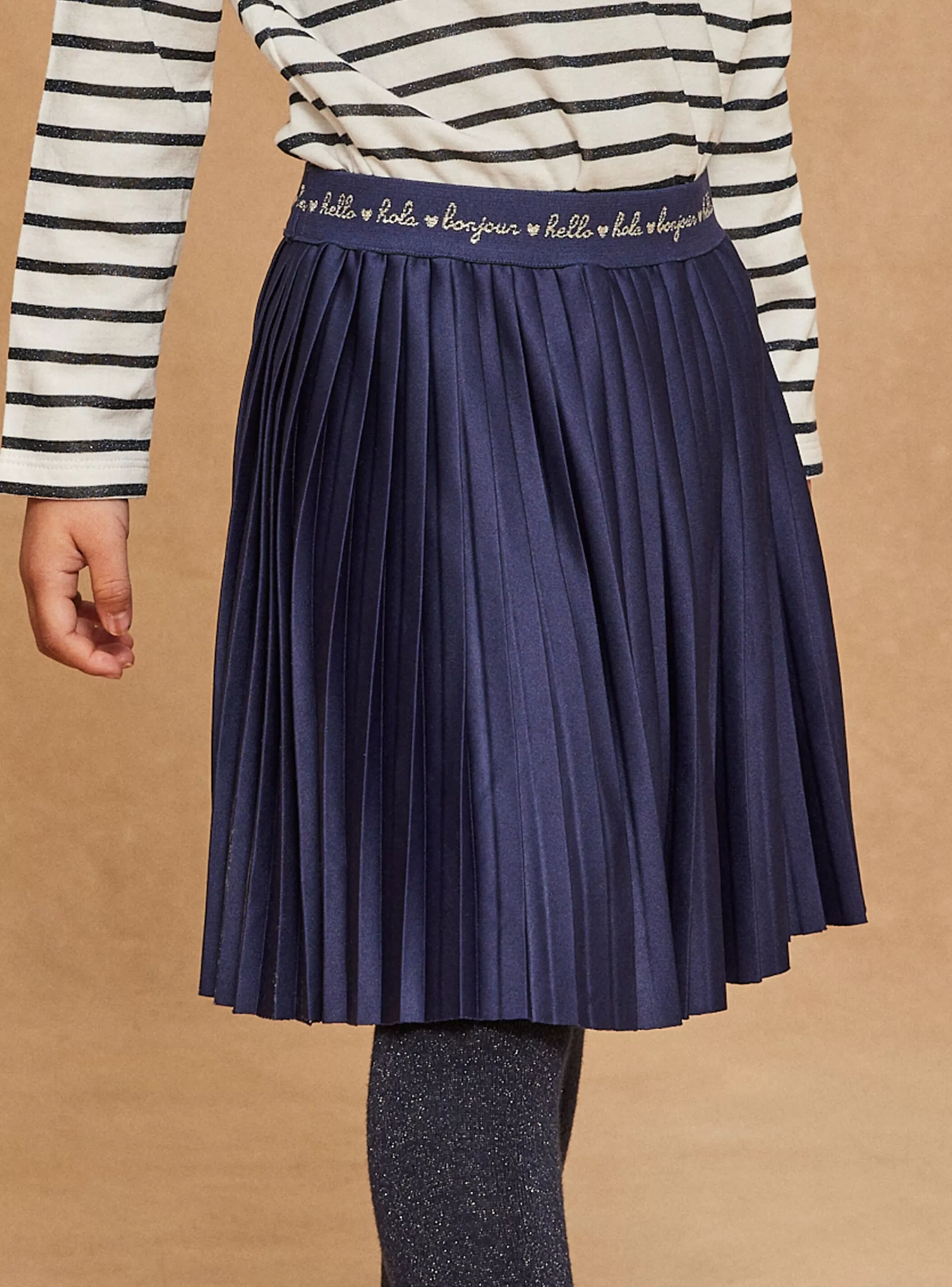 Cheap Sergent Major Jupe plisée en jersey bleu marine