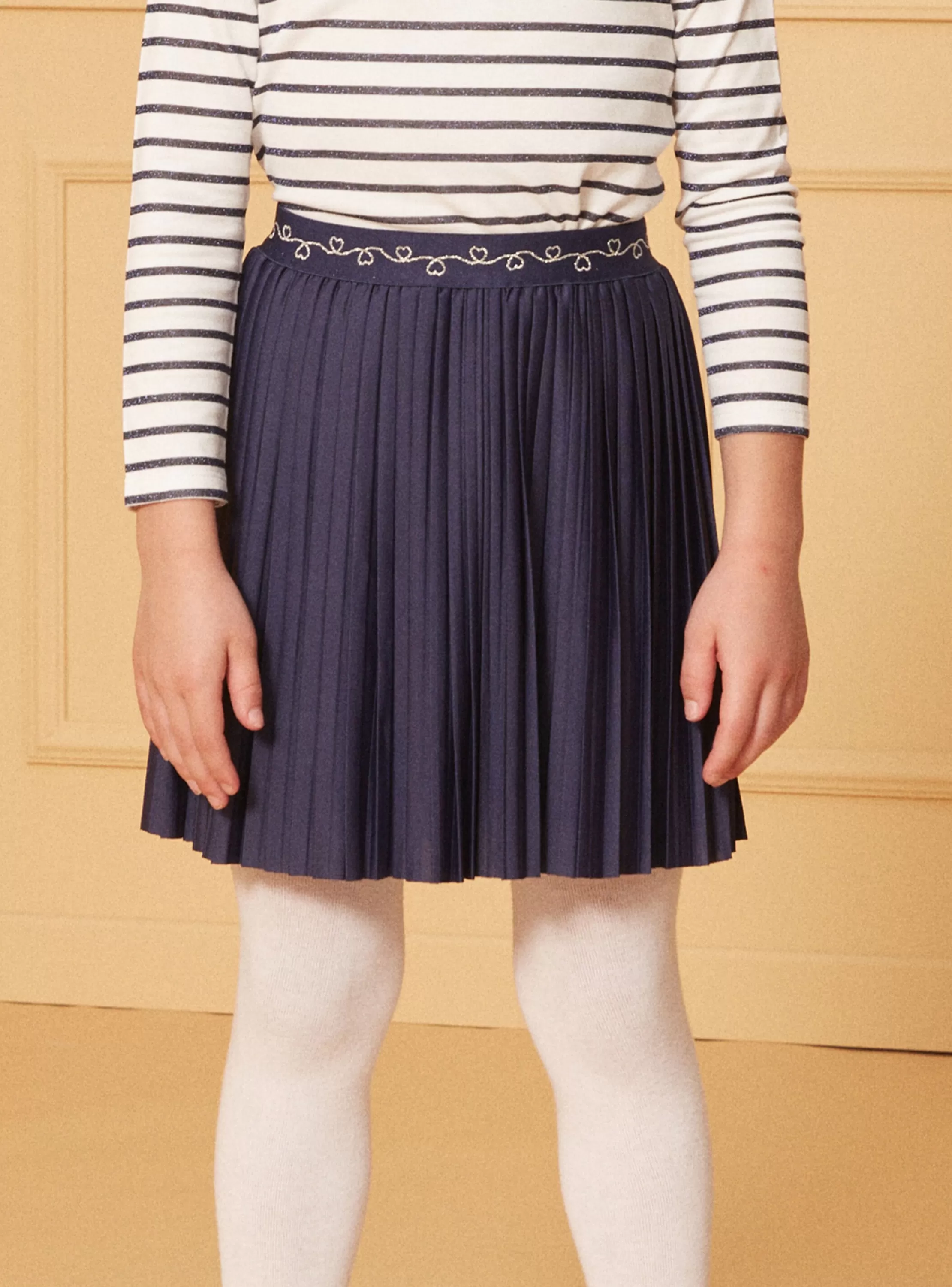 Best Sale Sergent Major Jupe plissée bleu marine