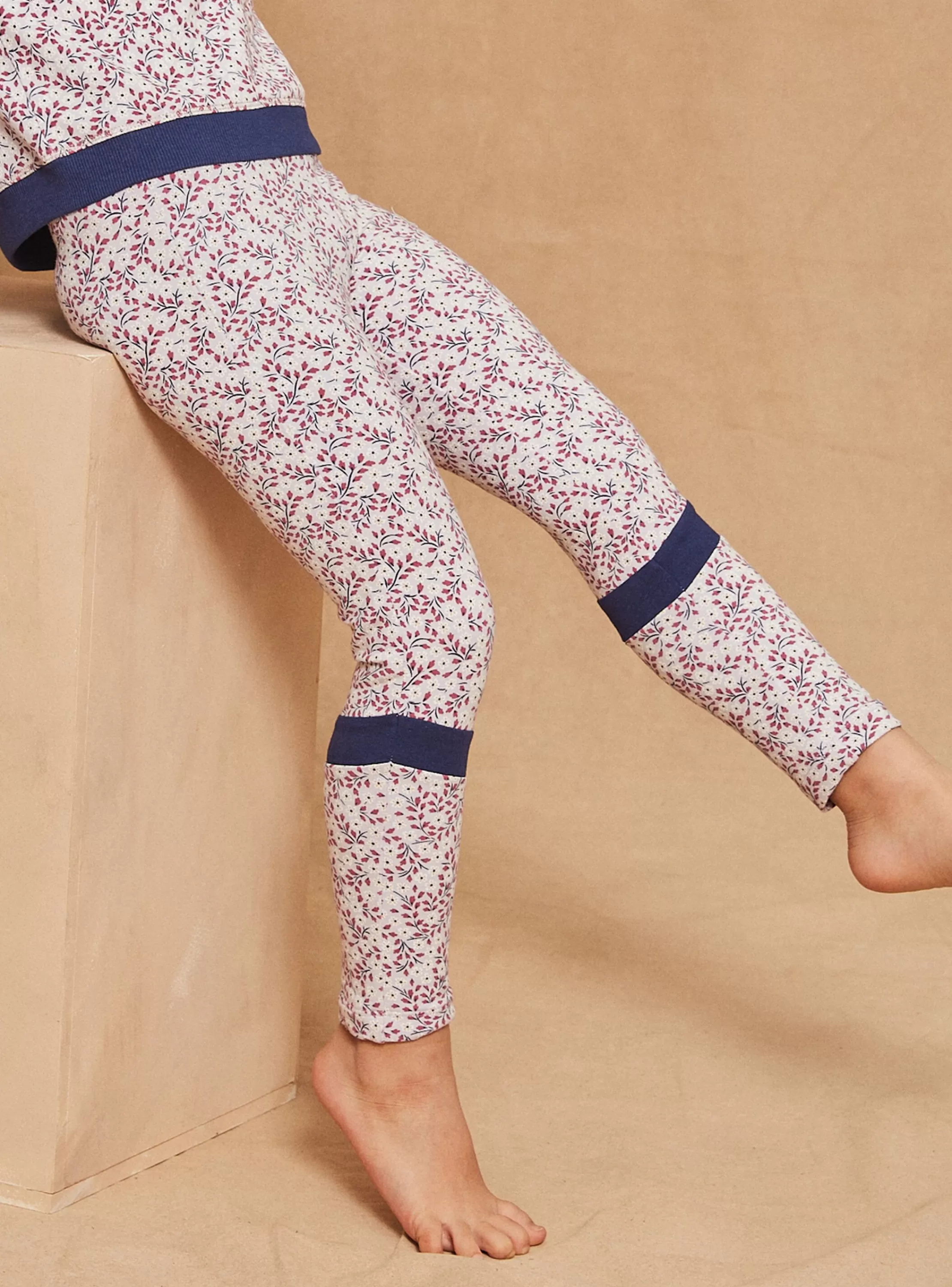 Clearance Sergent Major Legging bleu marine et lilas à imprimé fleuri