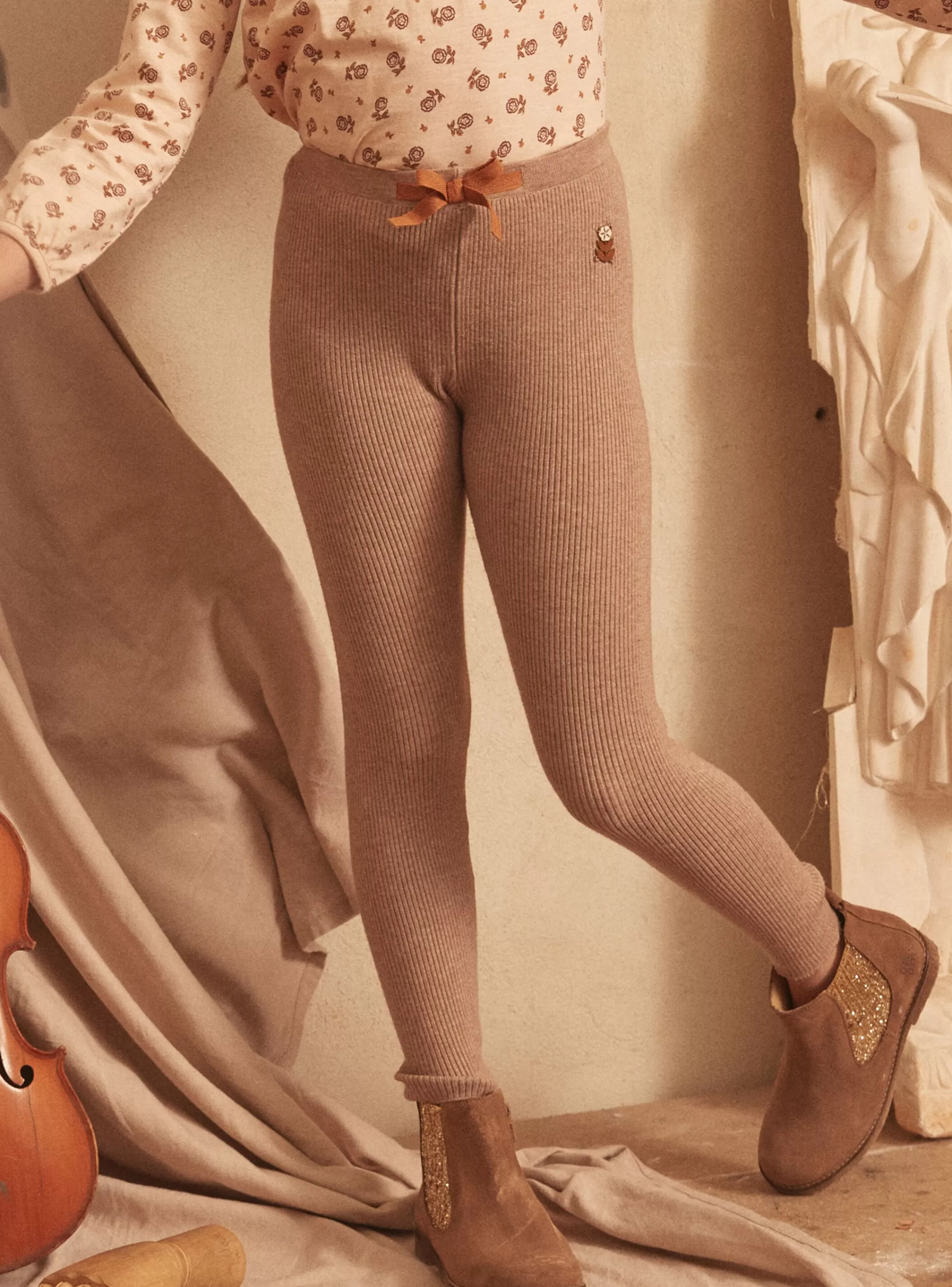 Clearance Sergent Major Legging chiné à noeud