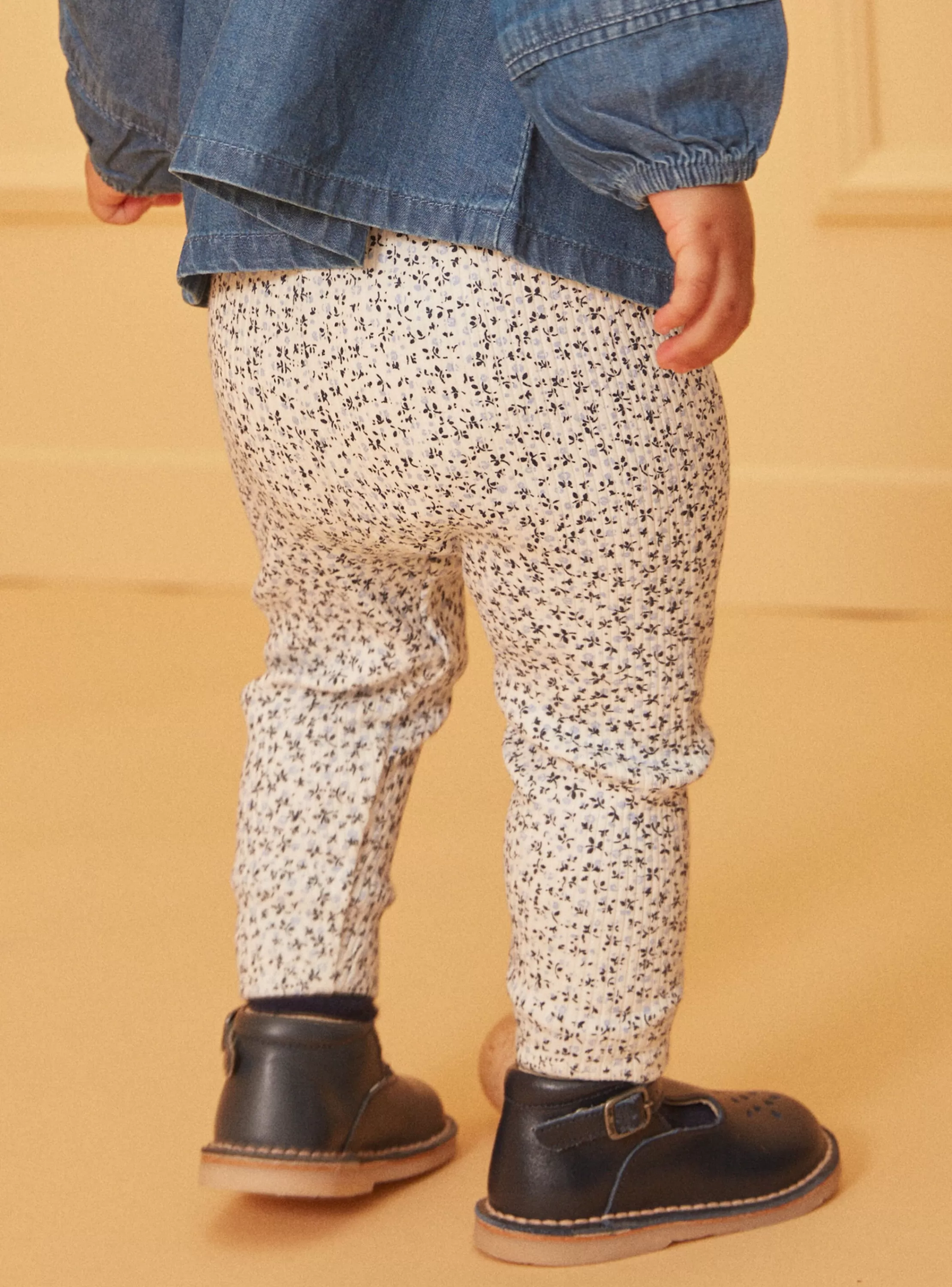 Fashion Sergent Major Legging écru à imprimé fleuri