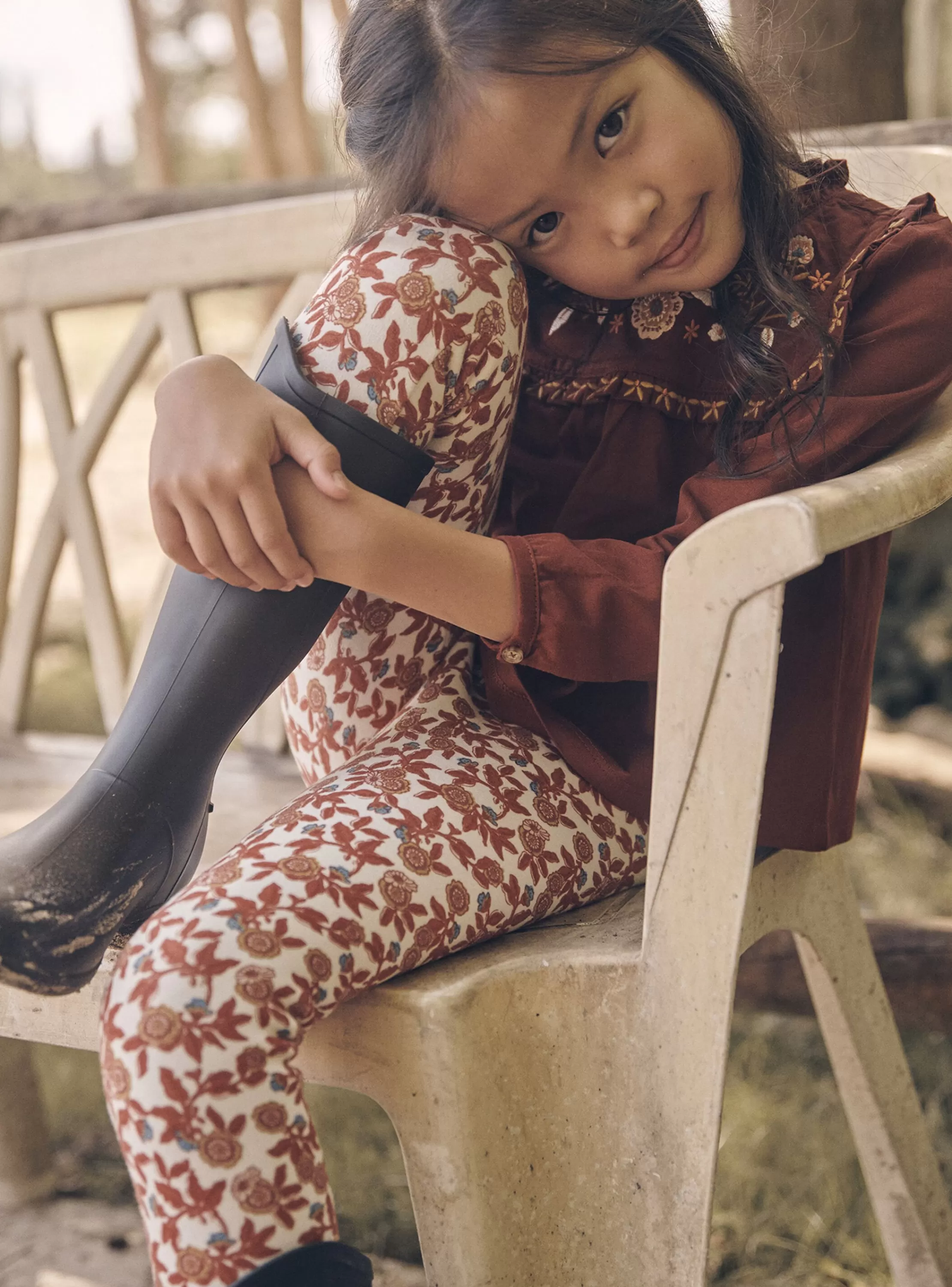 New Sergent Major Legging écru à imprimé fleuri