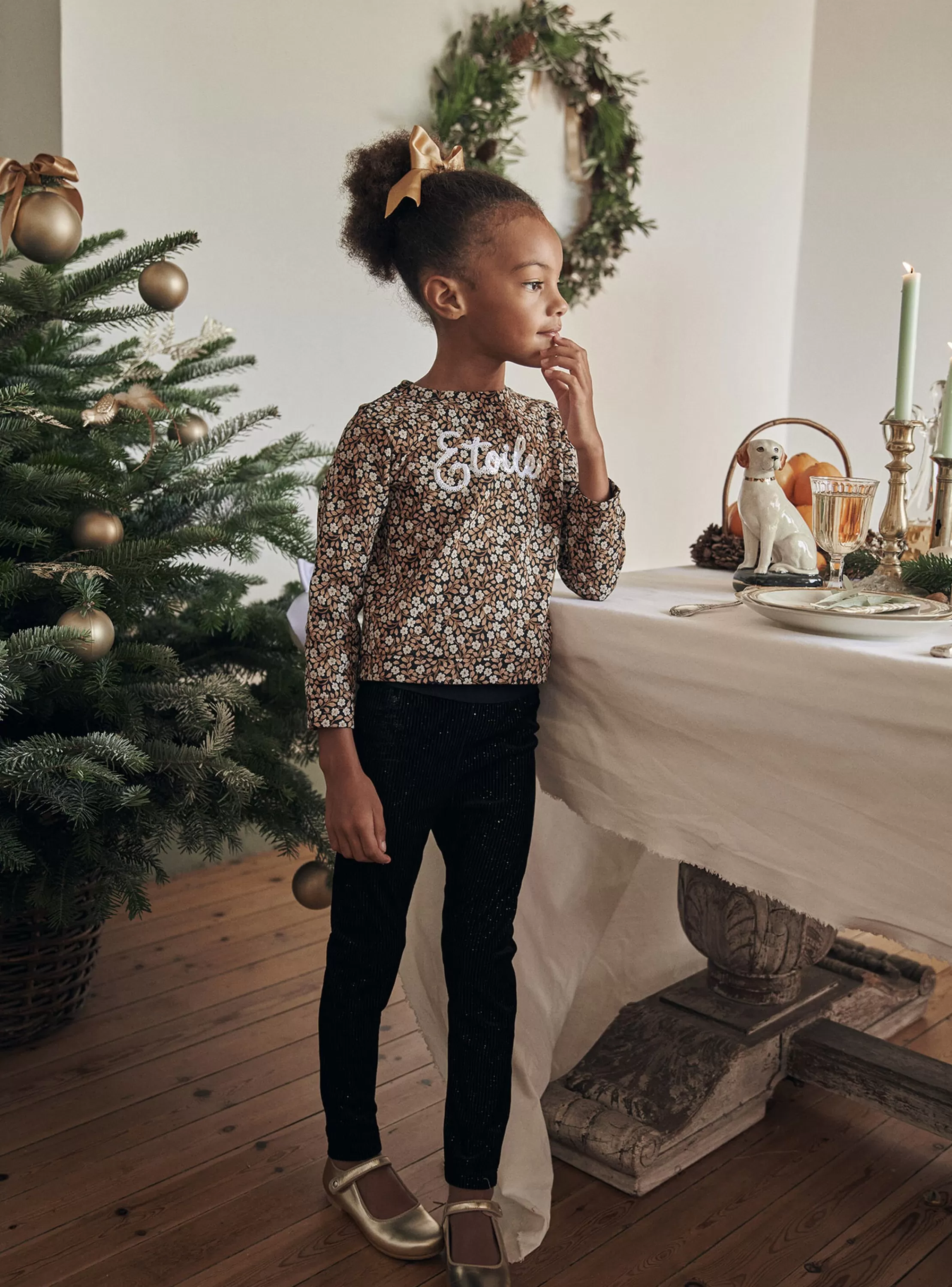 Clearance Sergent Major Legging noir en velours à paillettes