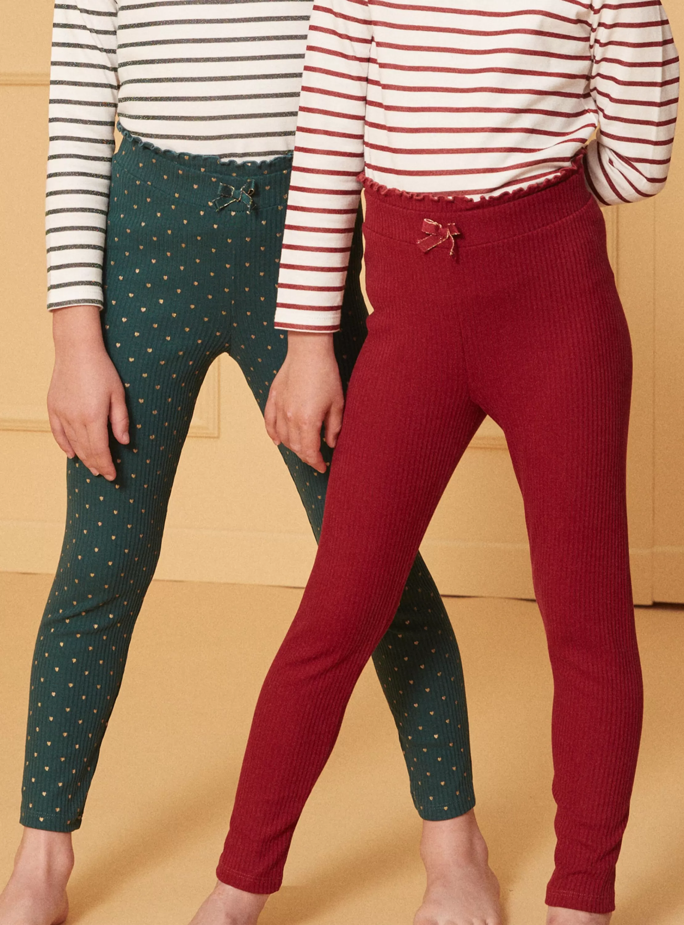 Outlet Sergent Major Lot de 2 leggings vert et rouge