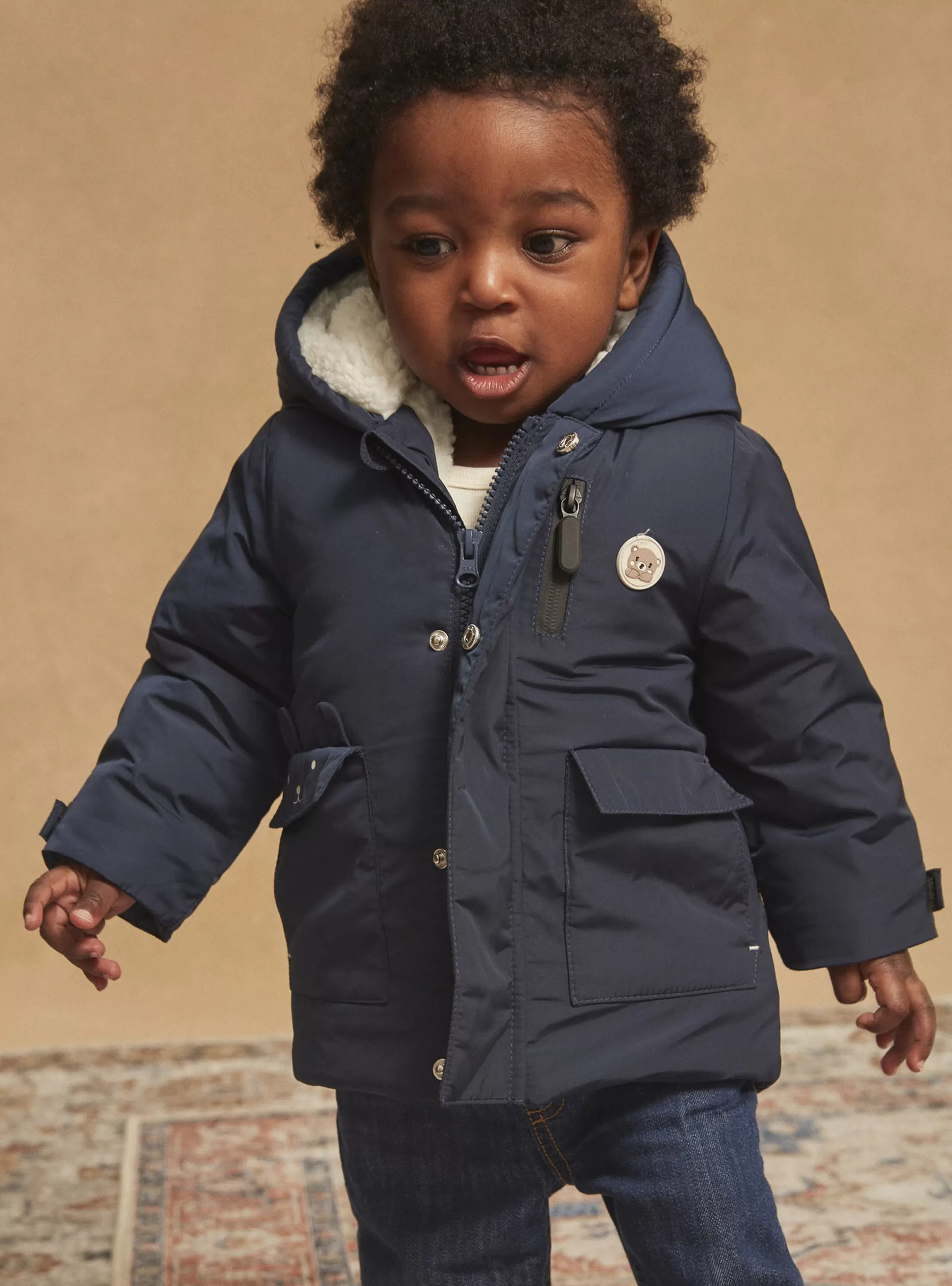 Best Sergent Major Manteau à capuche bleu nuit en canvas