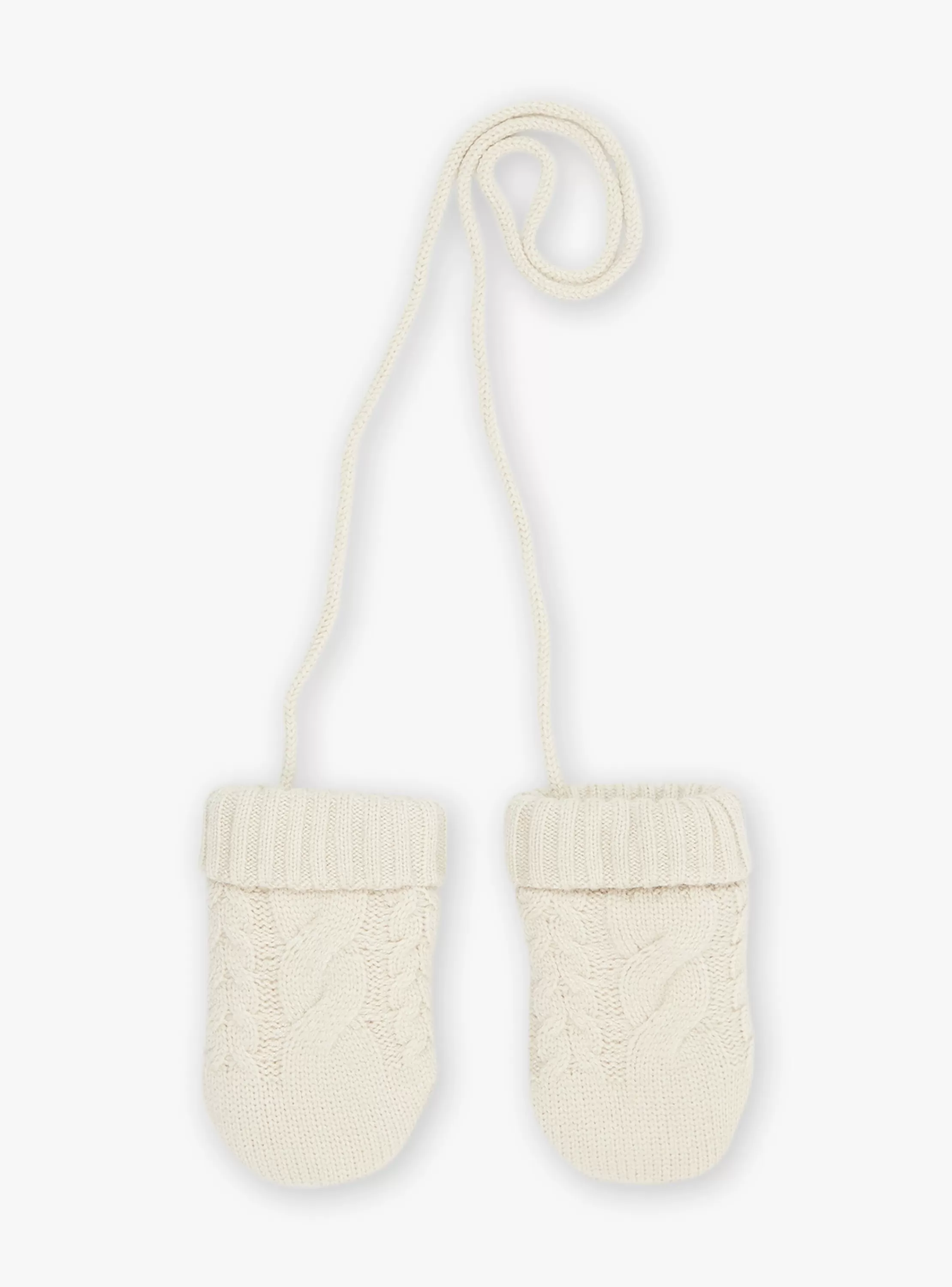 Best Sergent Major Moufles beige en tricot torsadé
