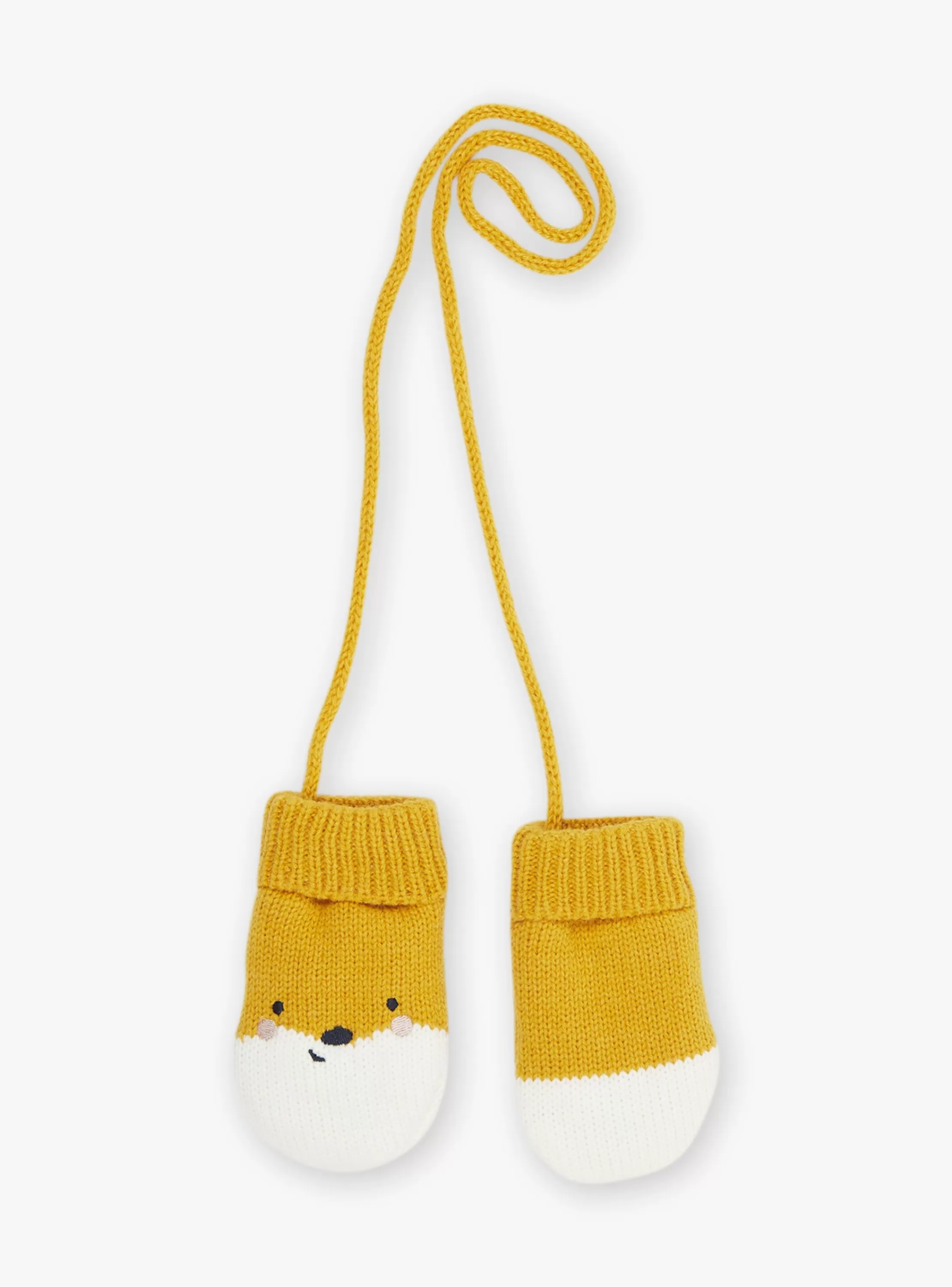 Flash Sale Sergent Major Moufles jaune et blanc en tricot