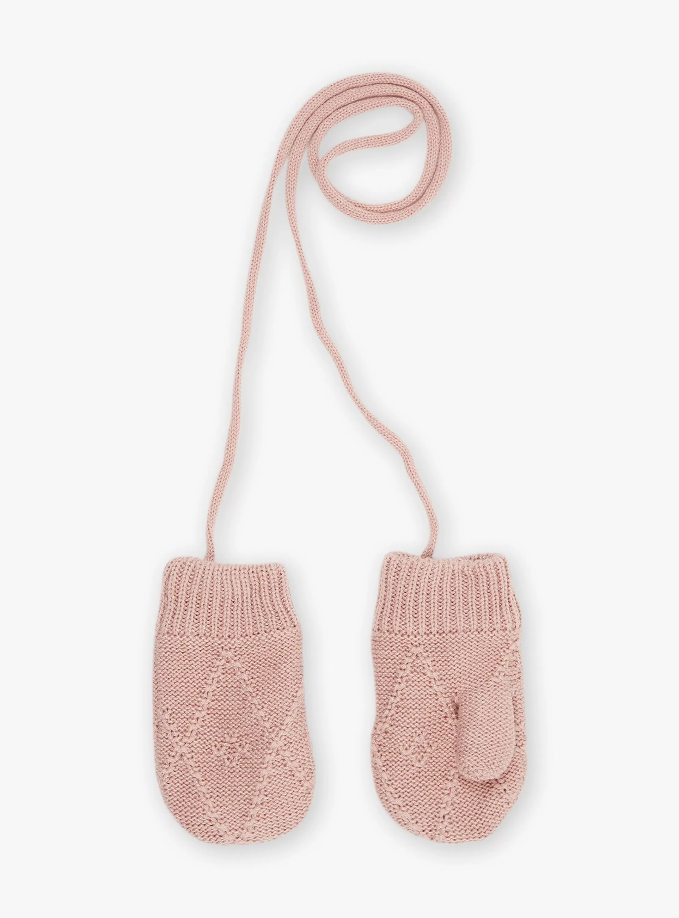 Flash Sale Sergent Major Moufles roses en tricot torsadé