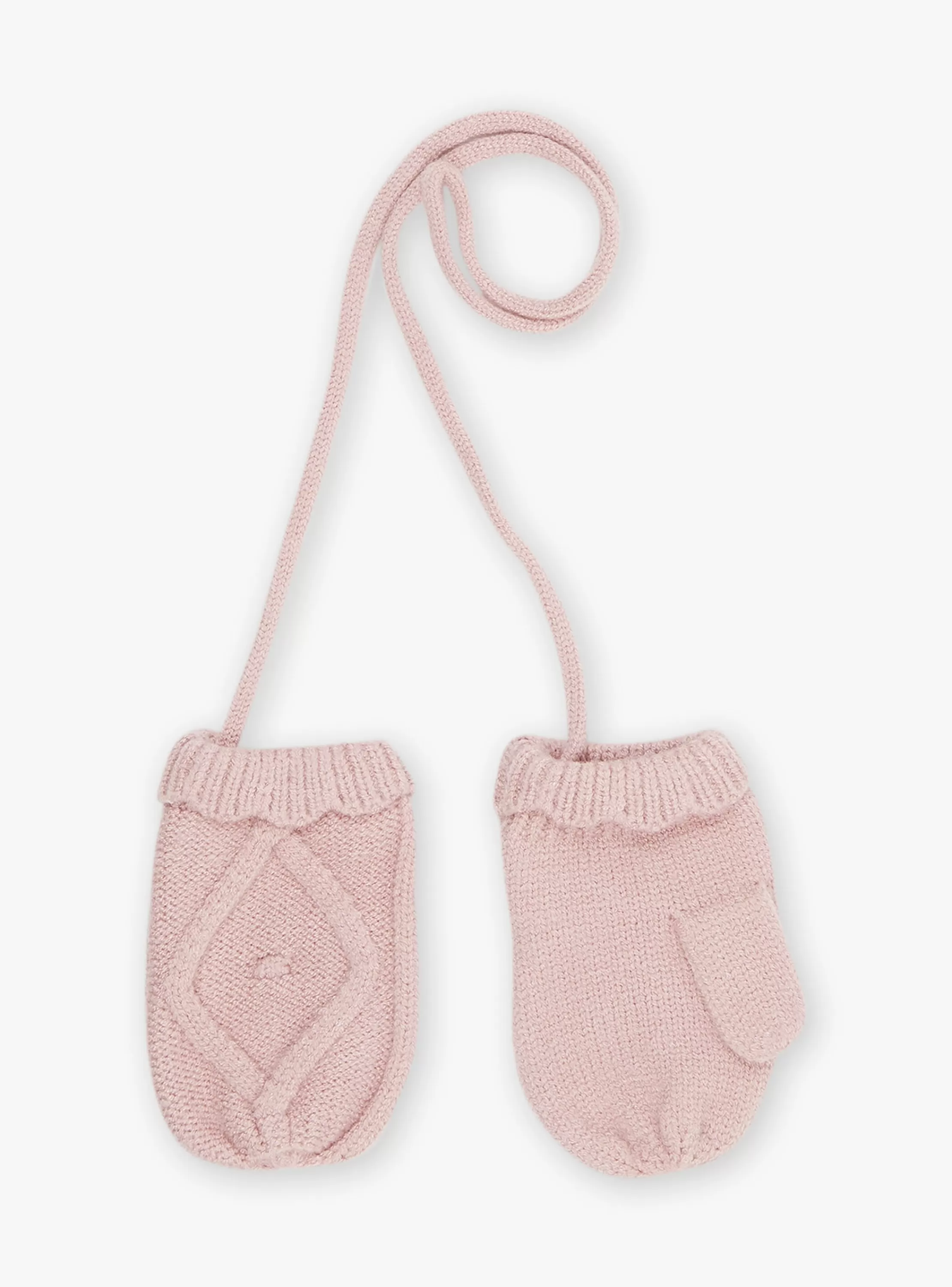 Store Sergent Major Moufles roses en tricot torsadé