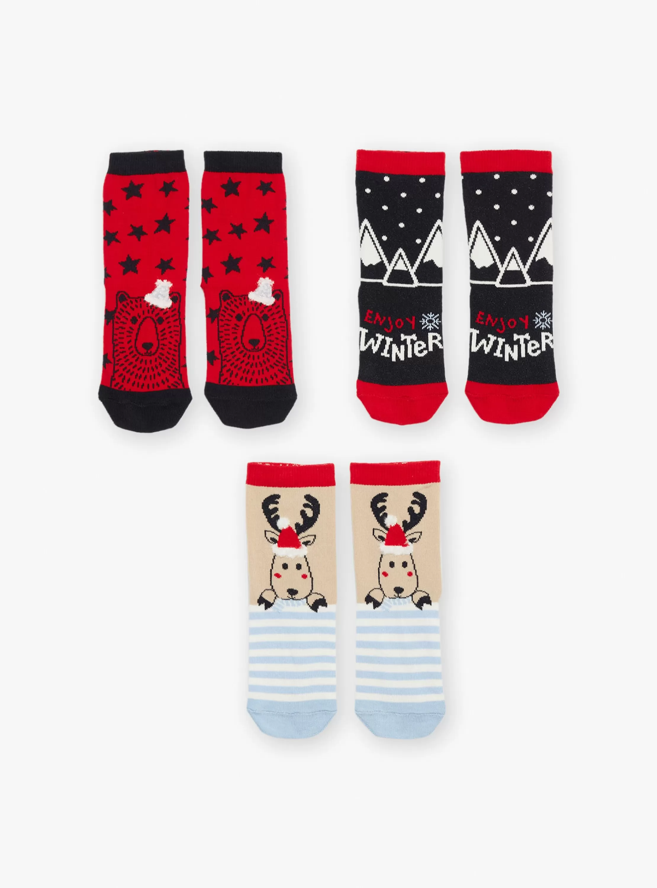 Flash Sale Sergent Major 3 paires de chaussettes rouges longueur mi-mollet