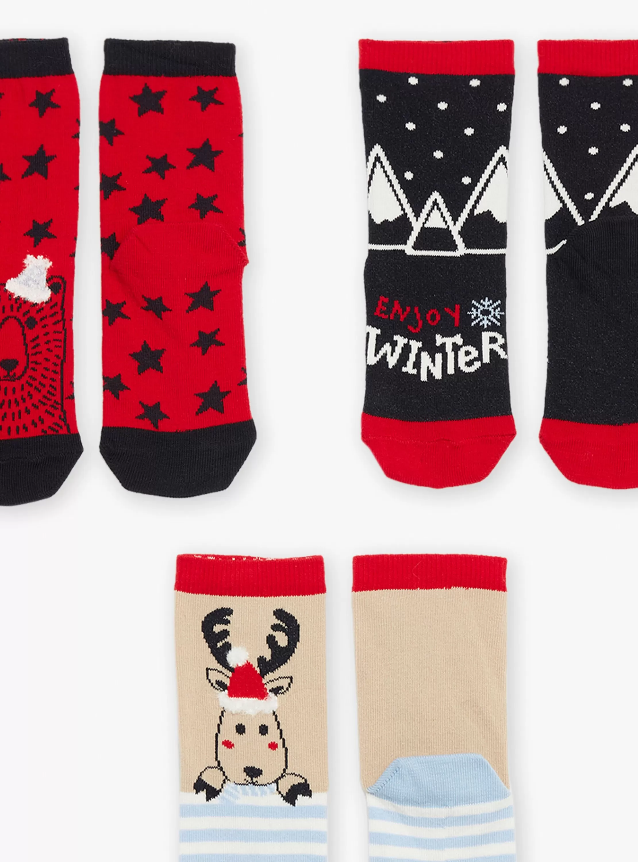 Flash Sale Sergent Major 3 paires de chaussettes rouges longueur mi-mollet